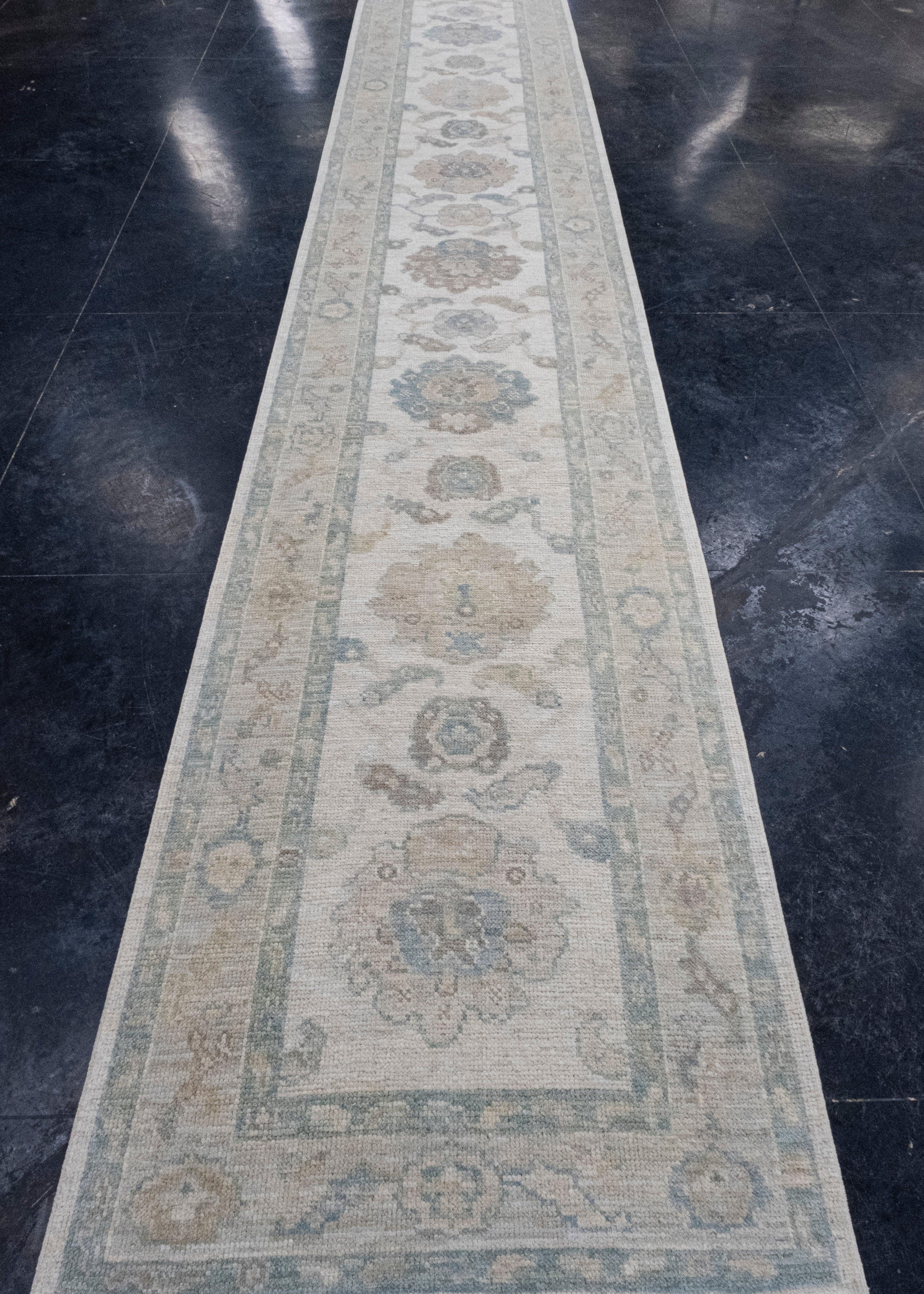 Turkish Oushak Runner Rug 2'11