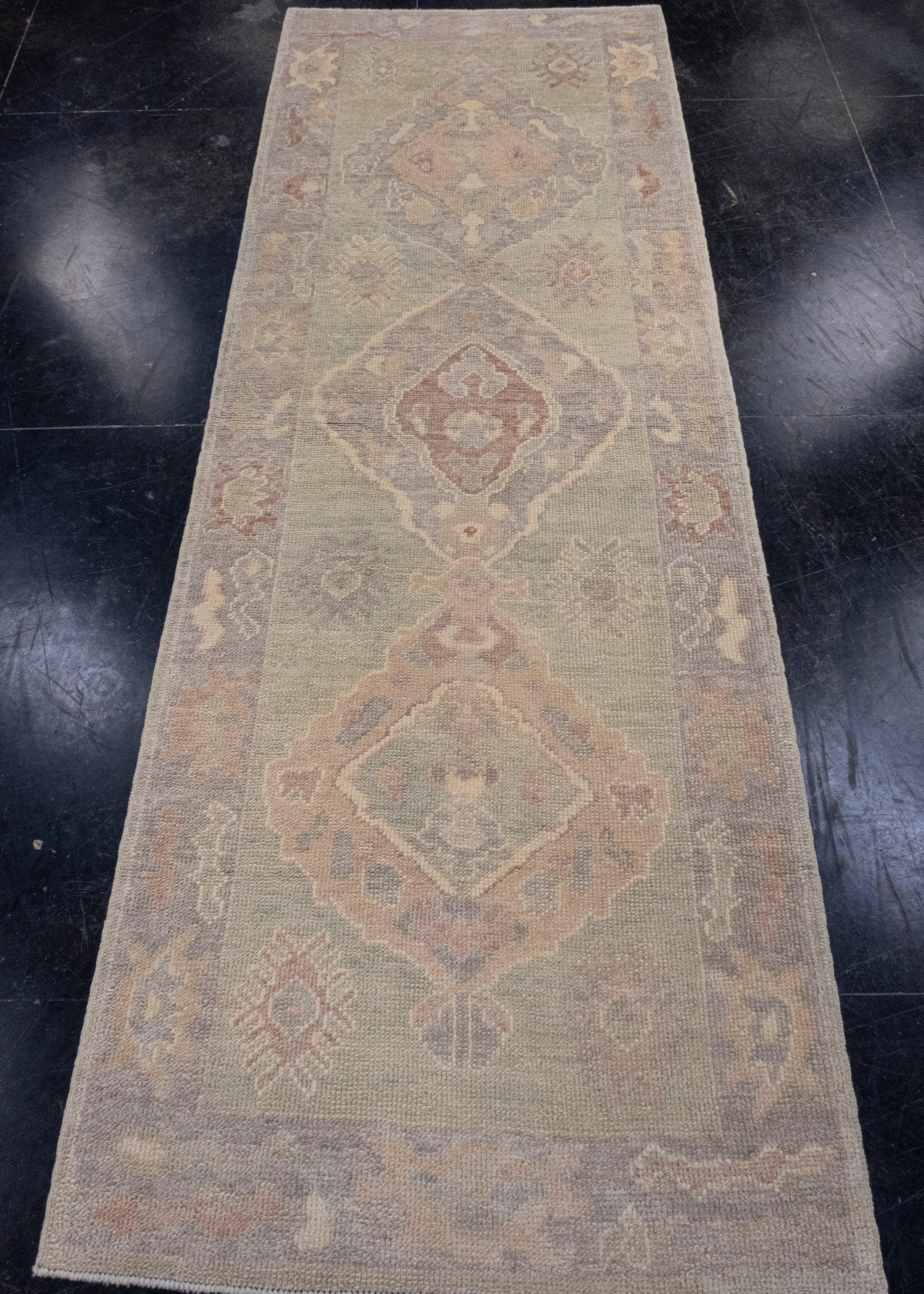 Turkish Oushak Runner Rug 2'11