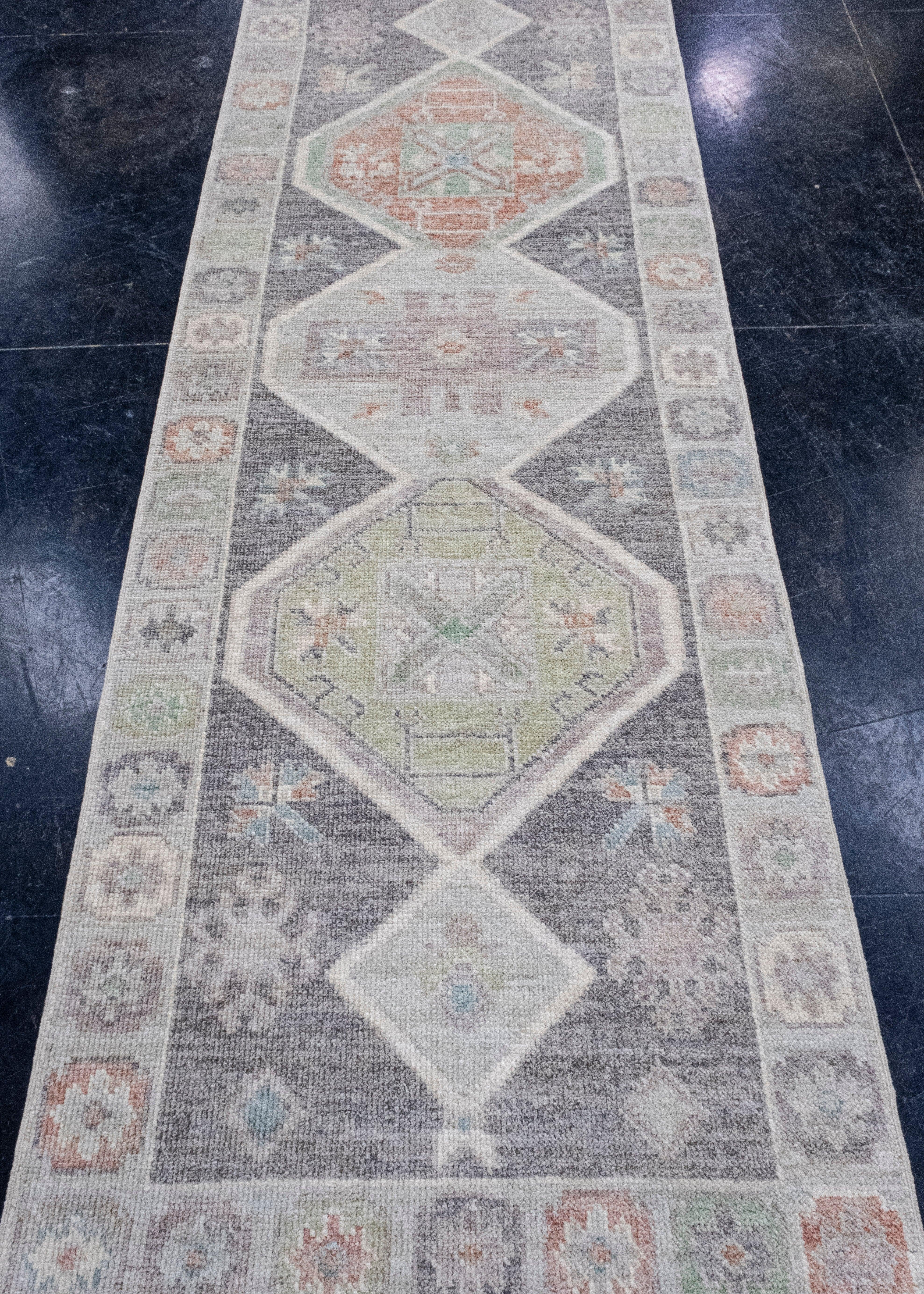 Turkish Oushak Runner Rug 2'11