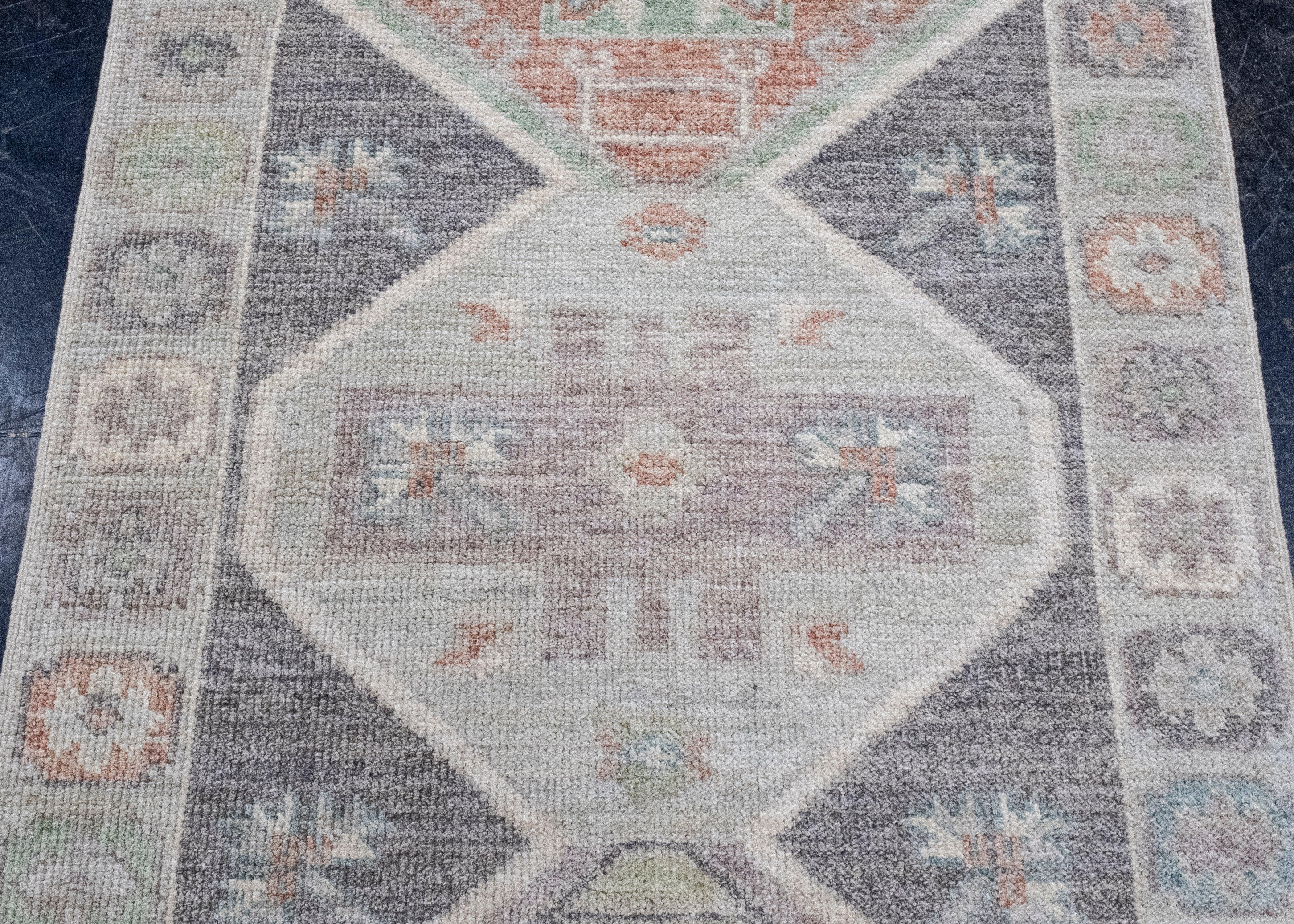Wool Turkish Oushak Runner Rug 2'11