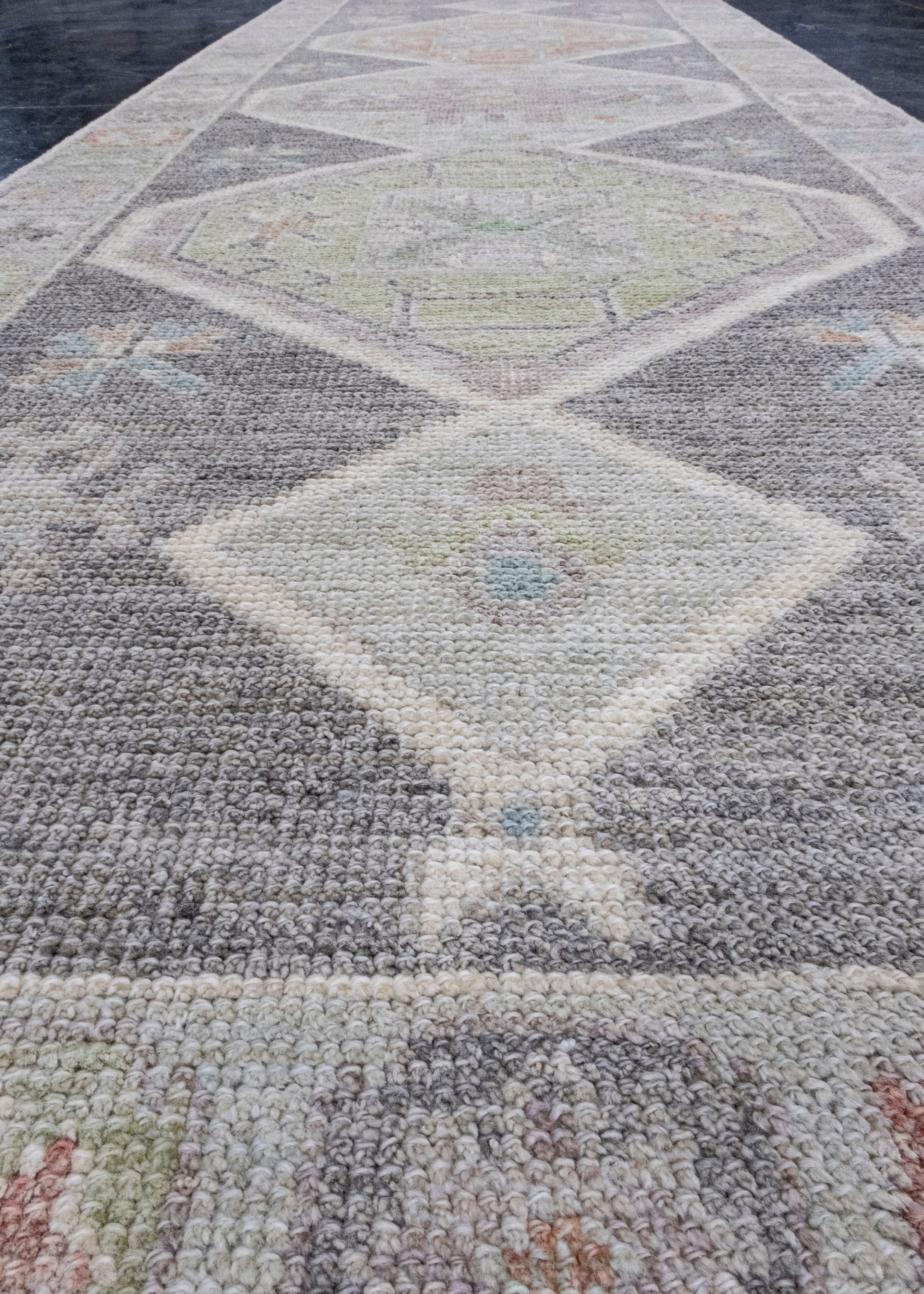 Turkish Oushak Runner Rug 2'11