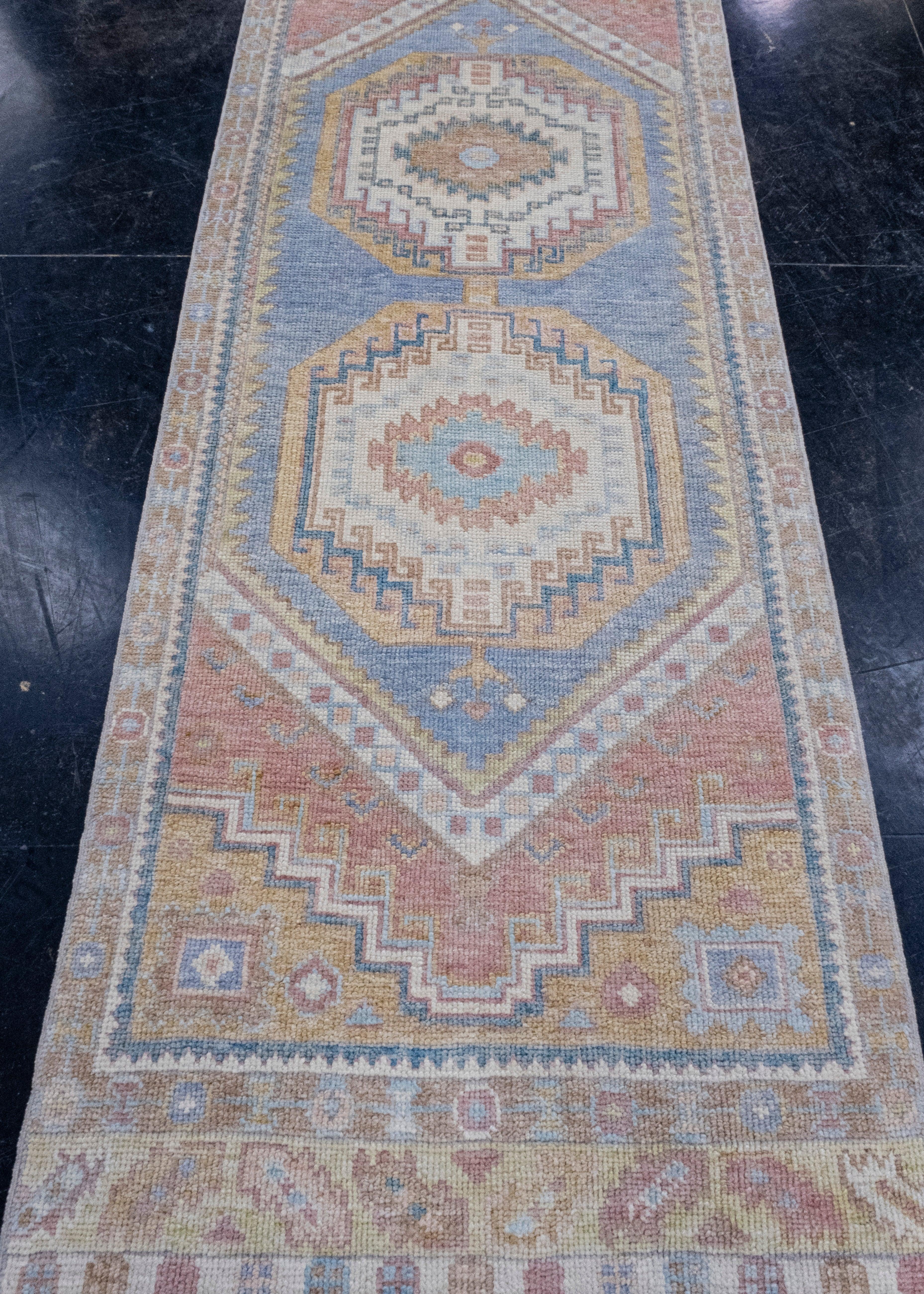 Turkish Oushak Runner Rug 2'11