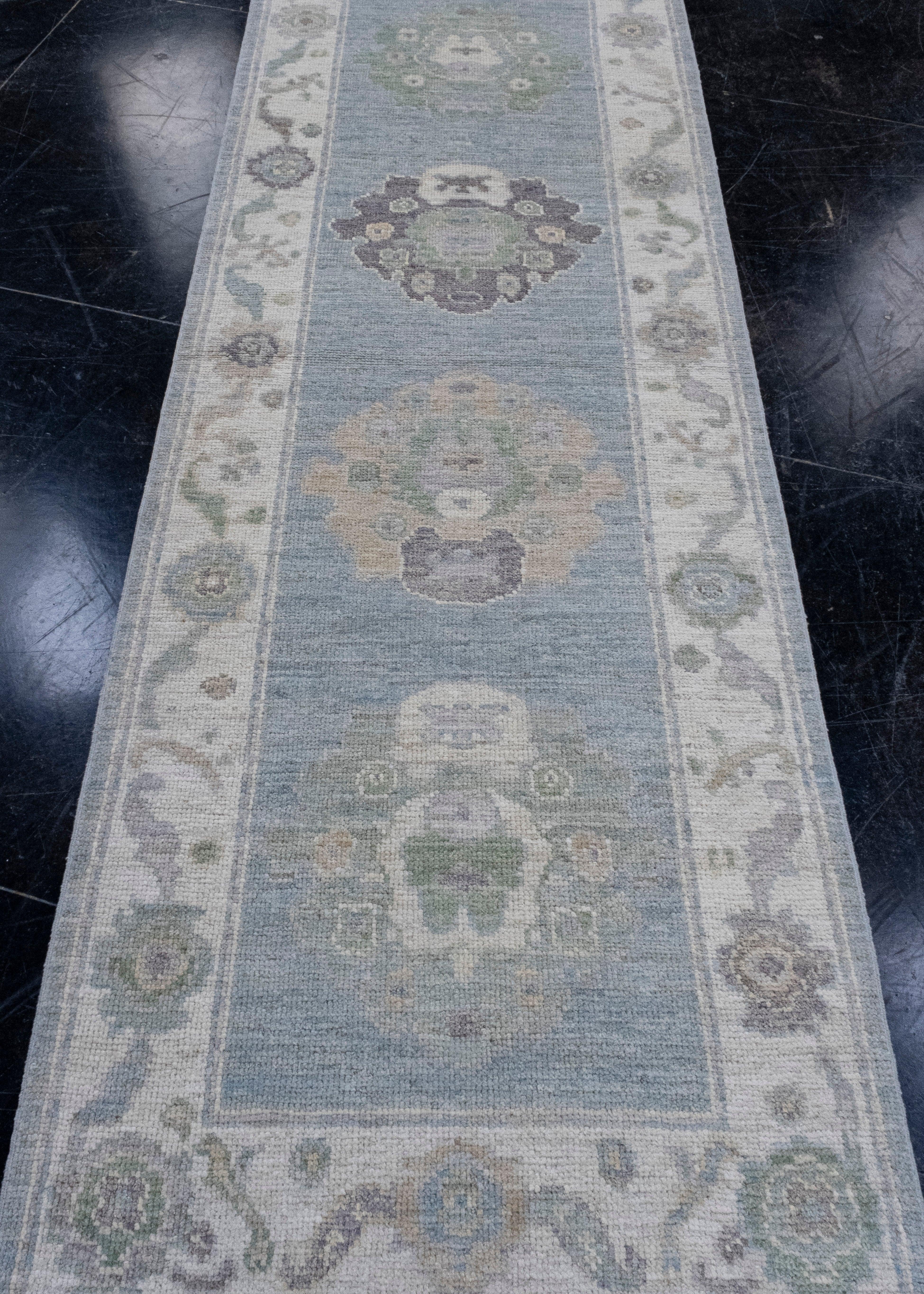 Turkish Oushak Runner Rug 2'11
