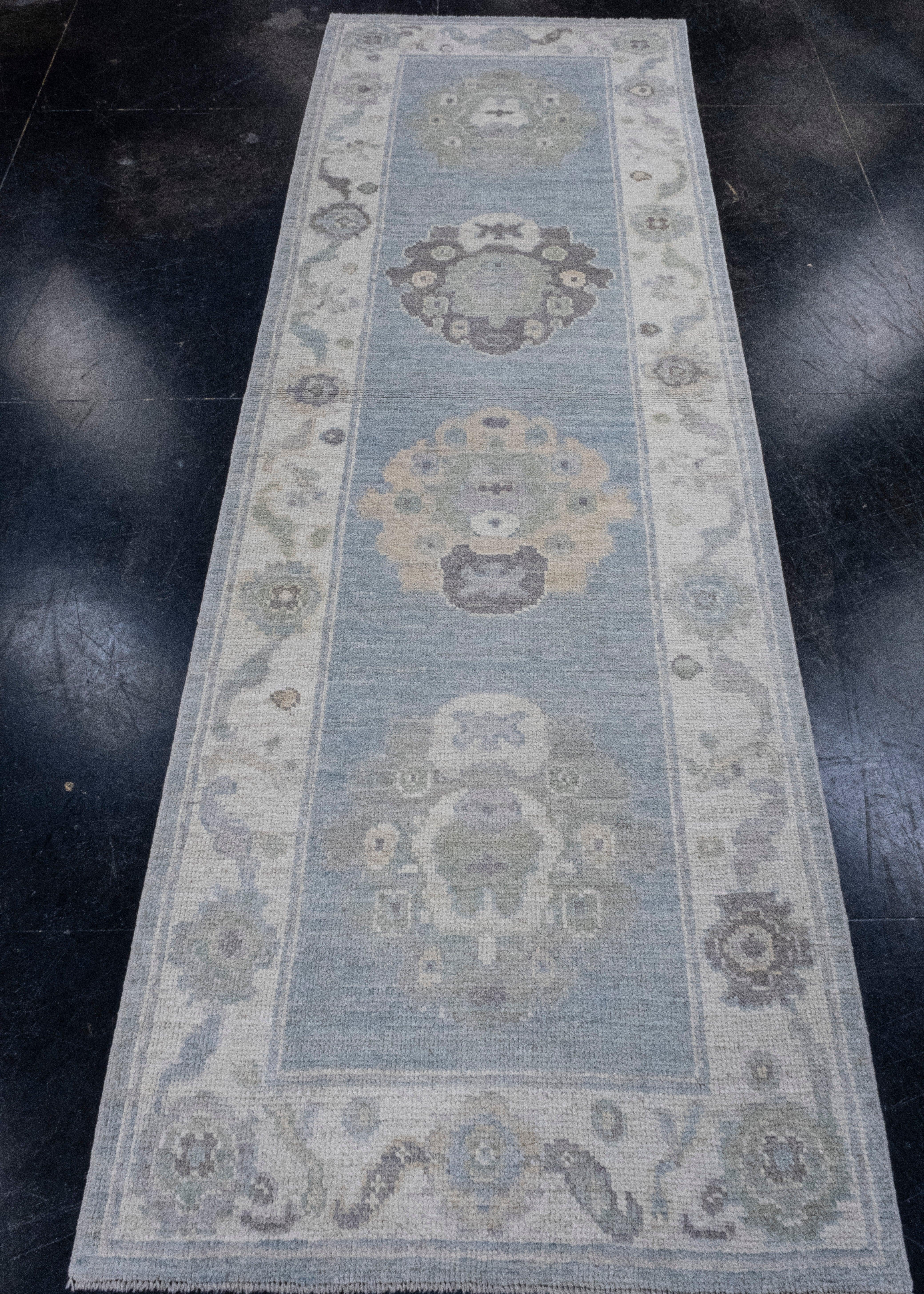 Turkish Oushak Runner Rug 2'11