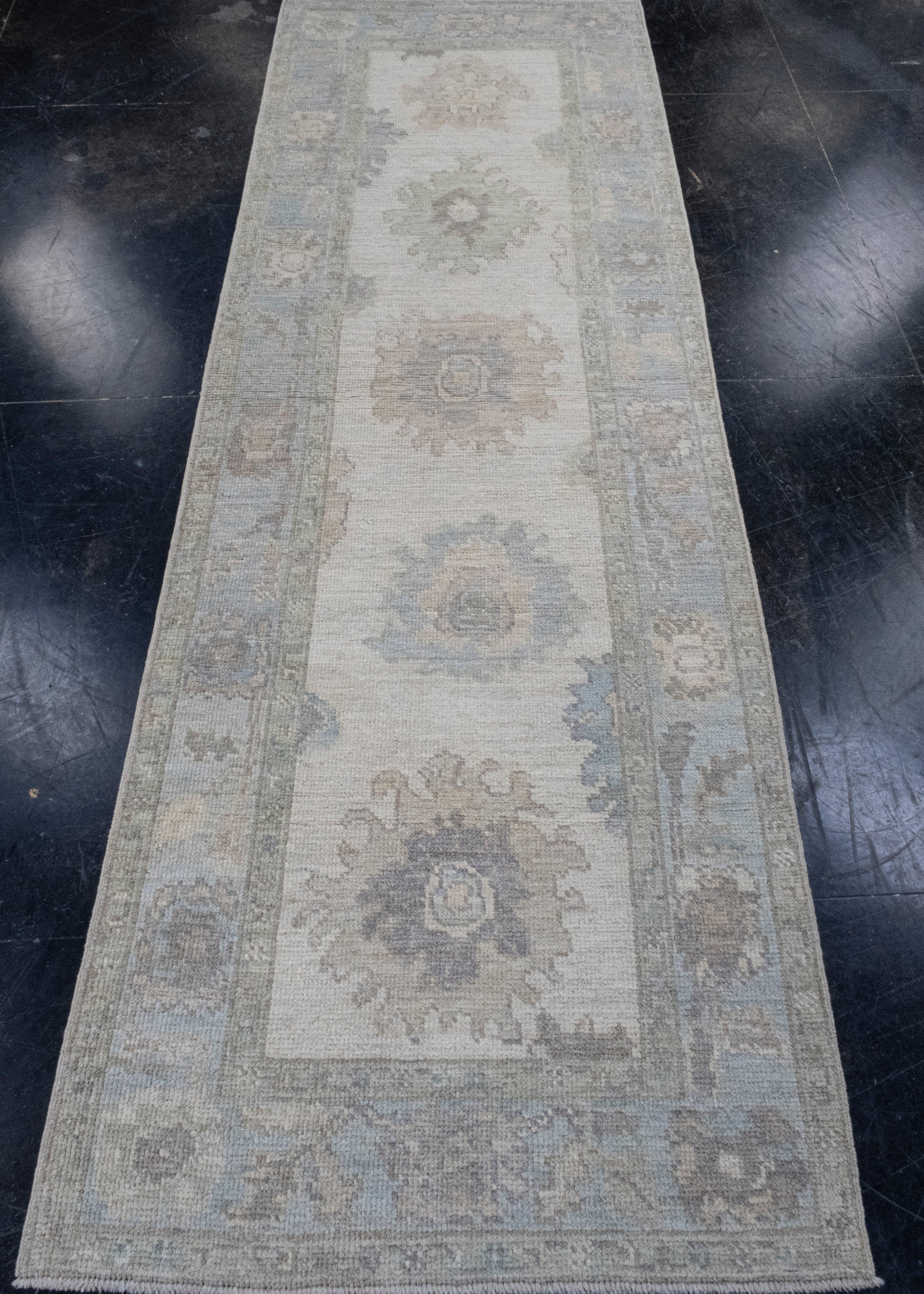Turkish Oushak Runner Rug 2'11