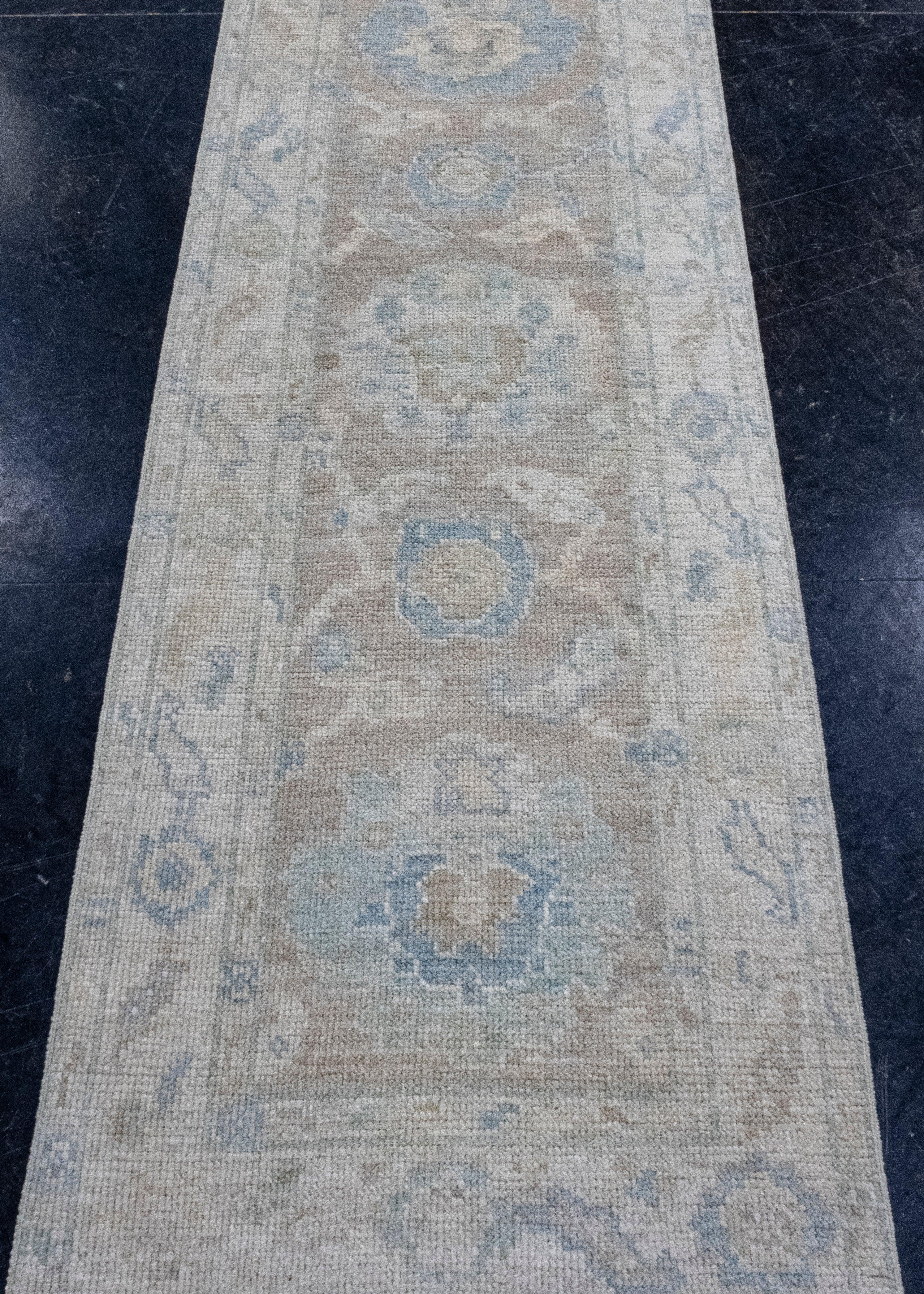 Turkish Oushak Runner Rug 2'3