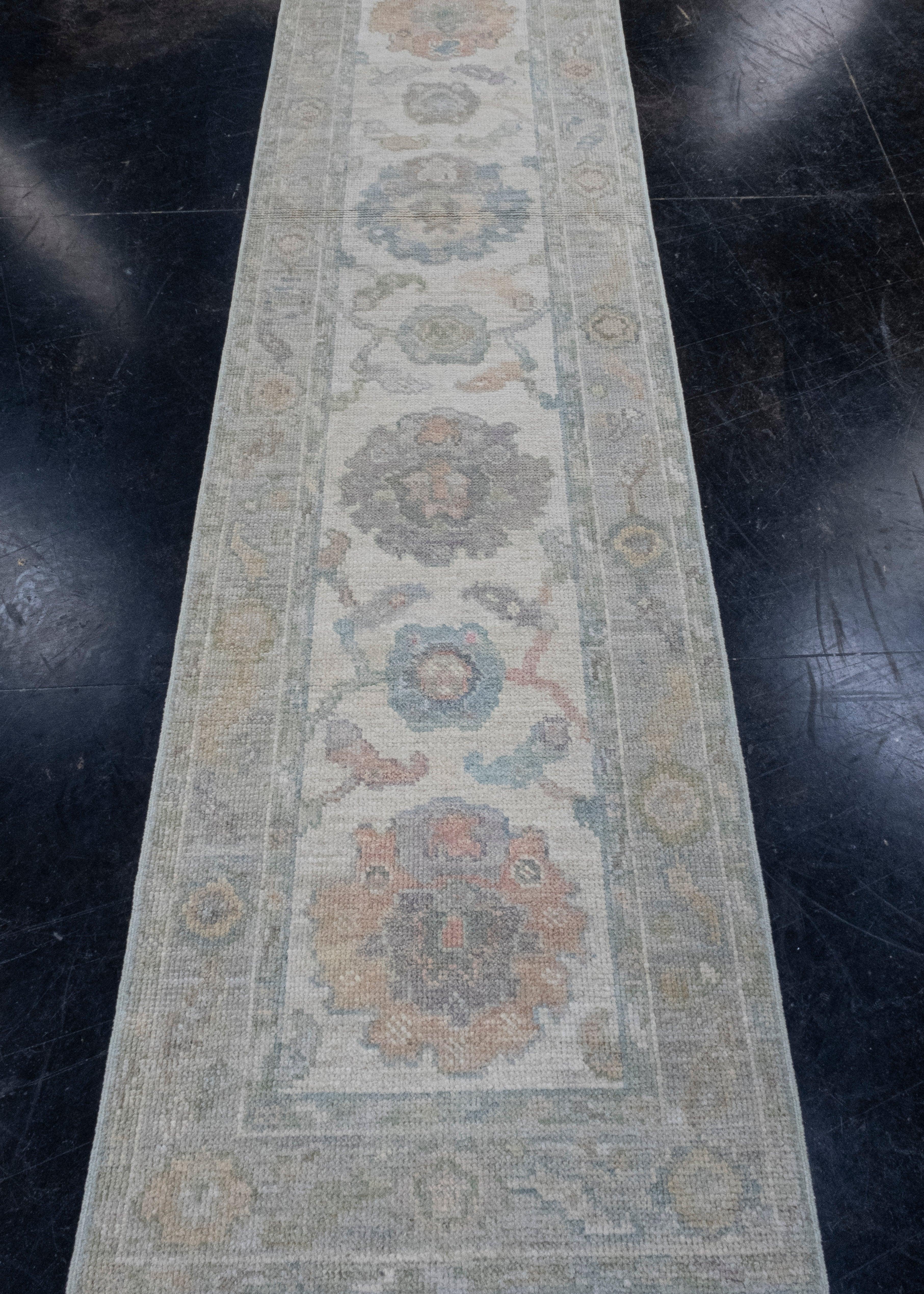 Turkish Oushak Runner Rug 2'3