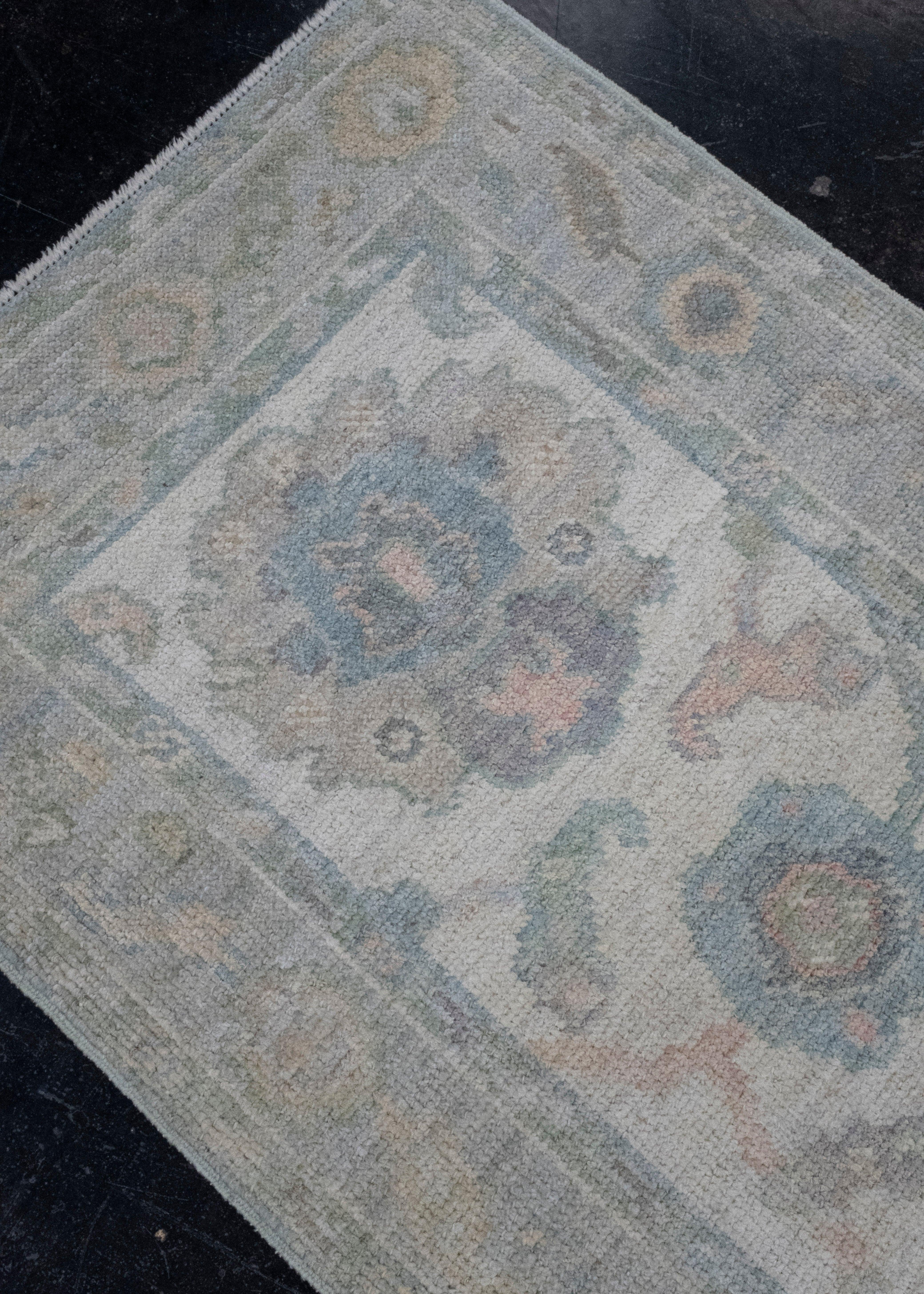 Wool Turkish Oushak Runner Rug 2'3