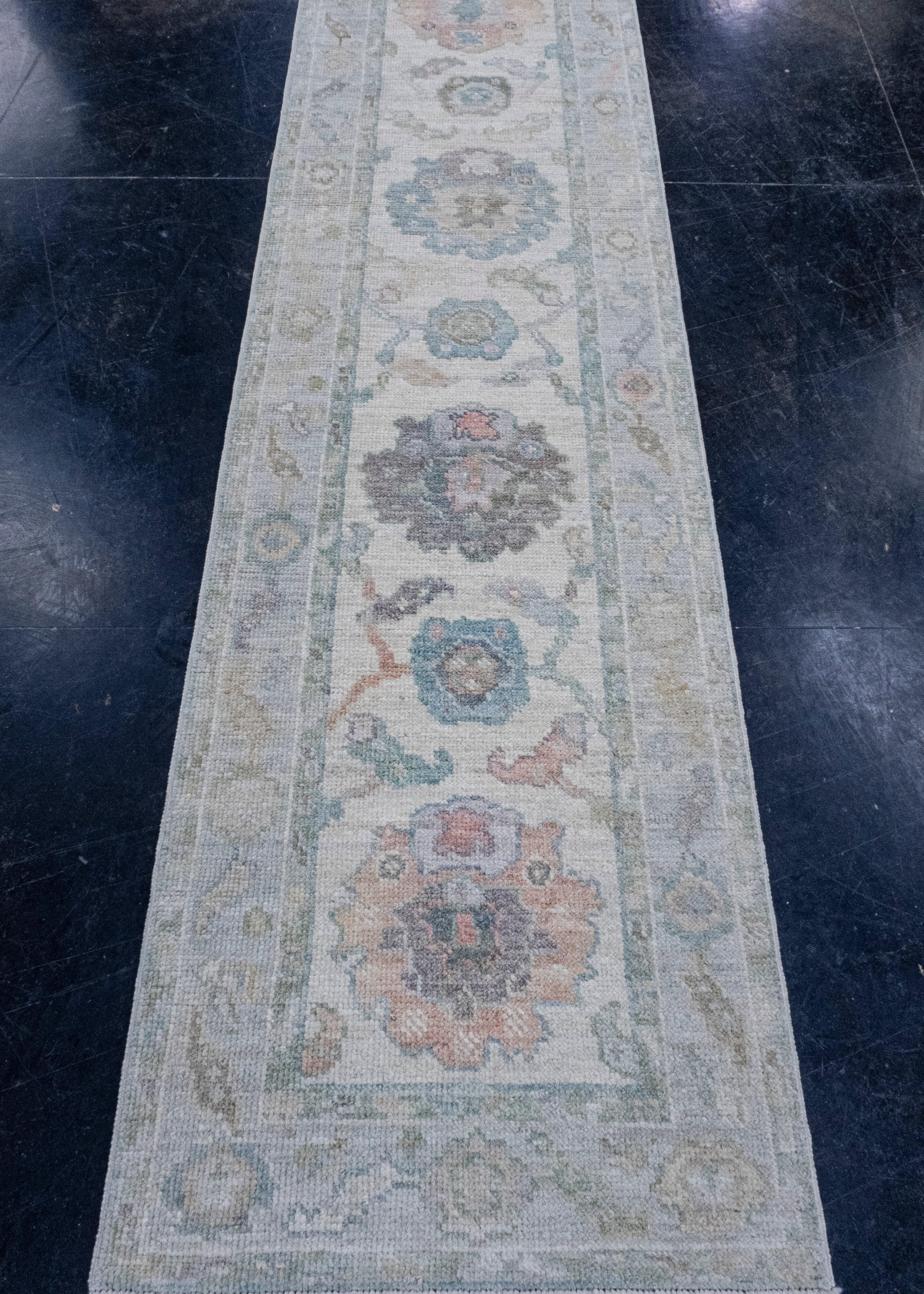 Turkish Oushak Runner Rug 2'3