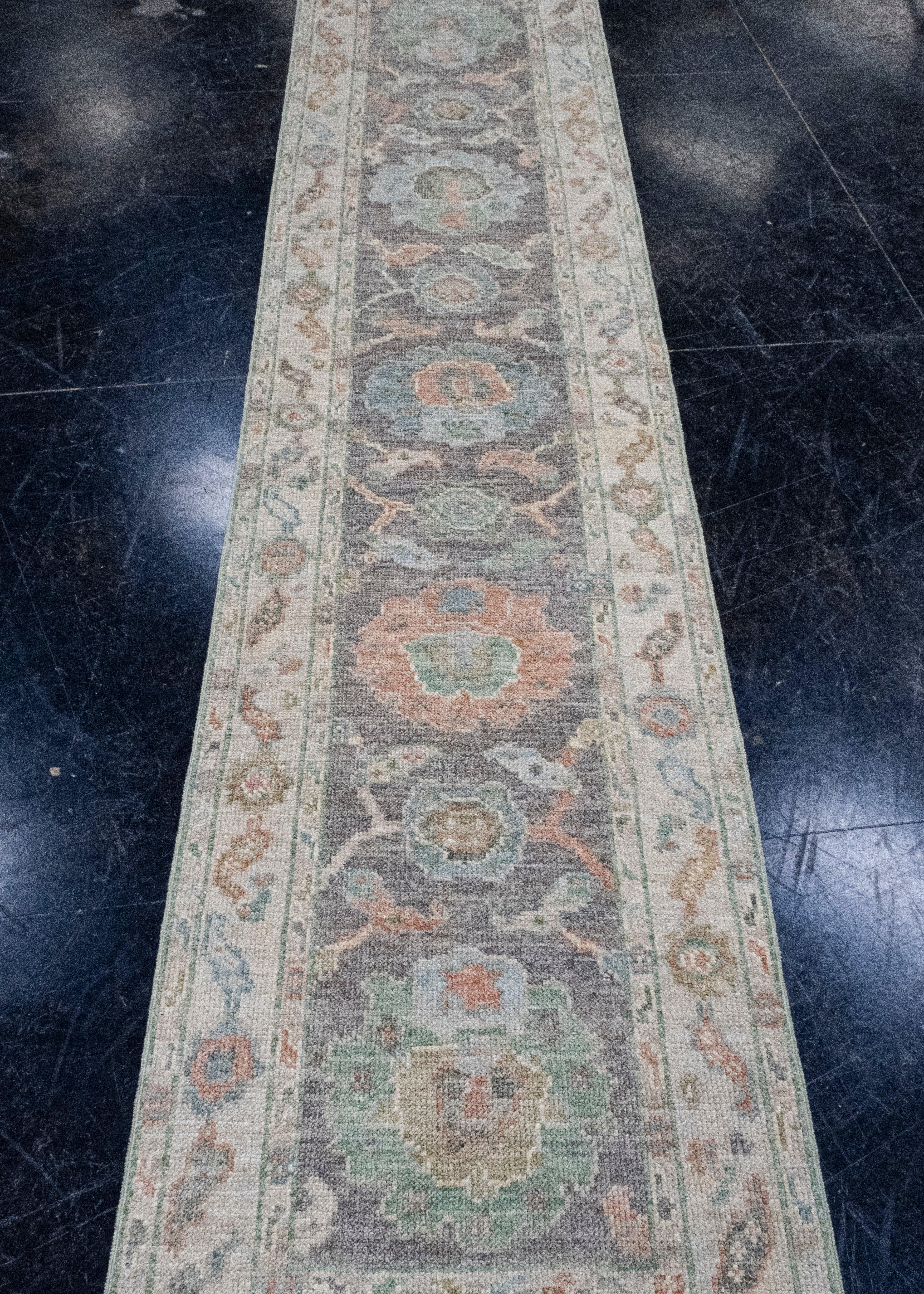 Turkish Oushak Runner Rug 2'3