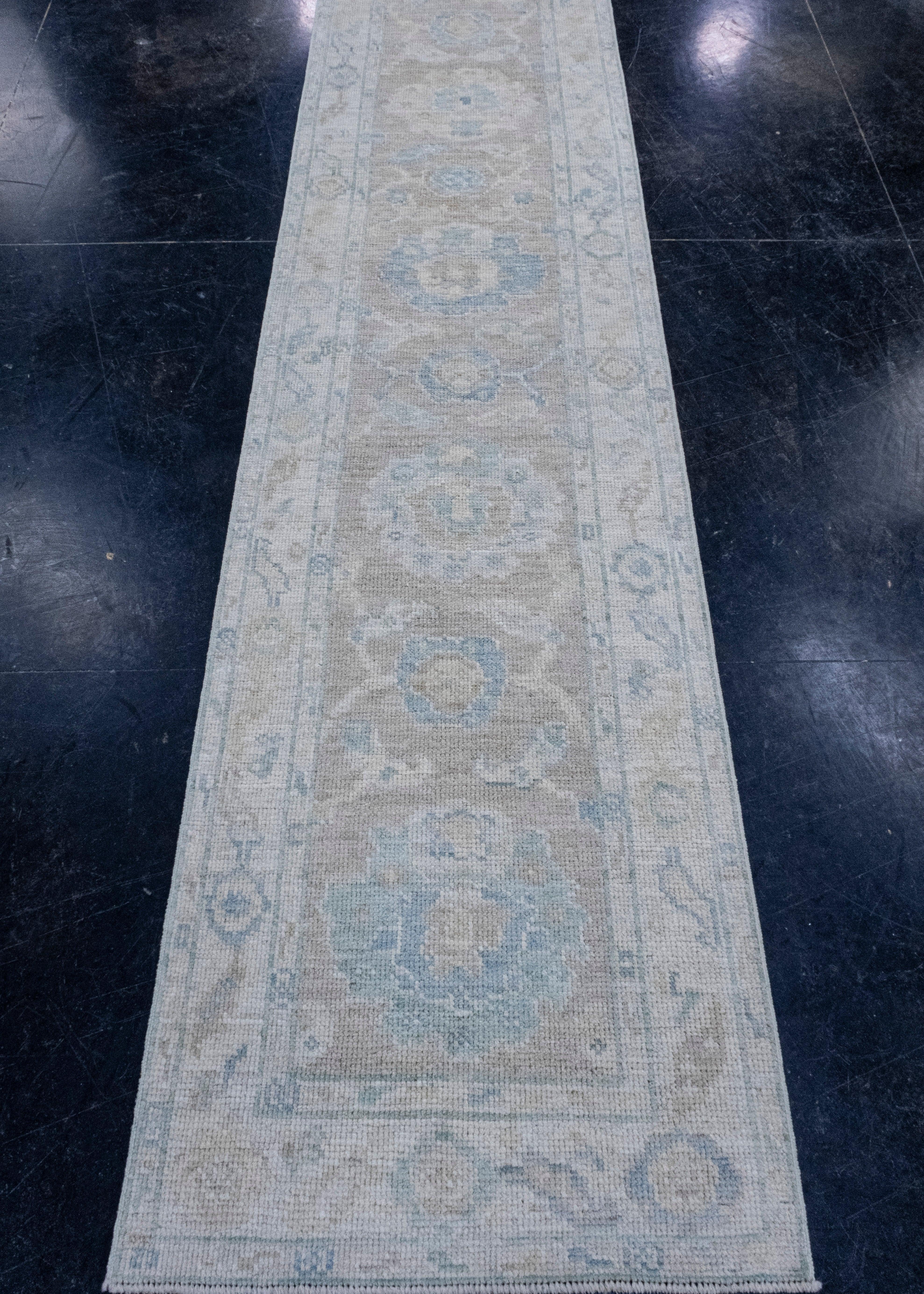 Turkish Oushak Runner Rug 2'4