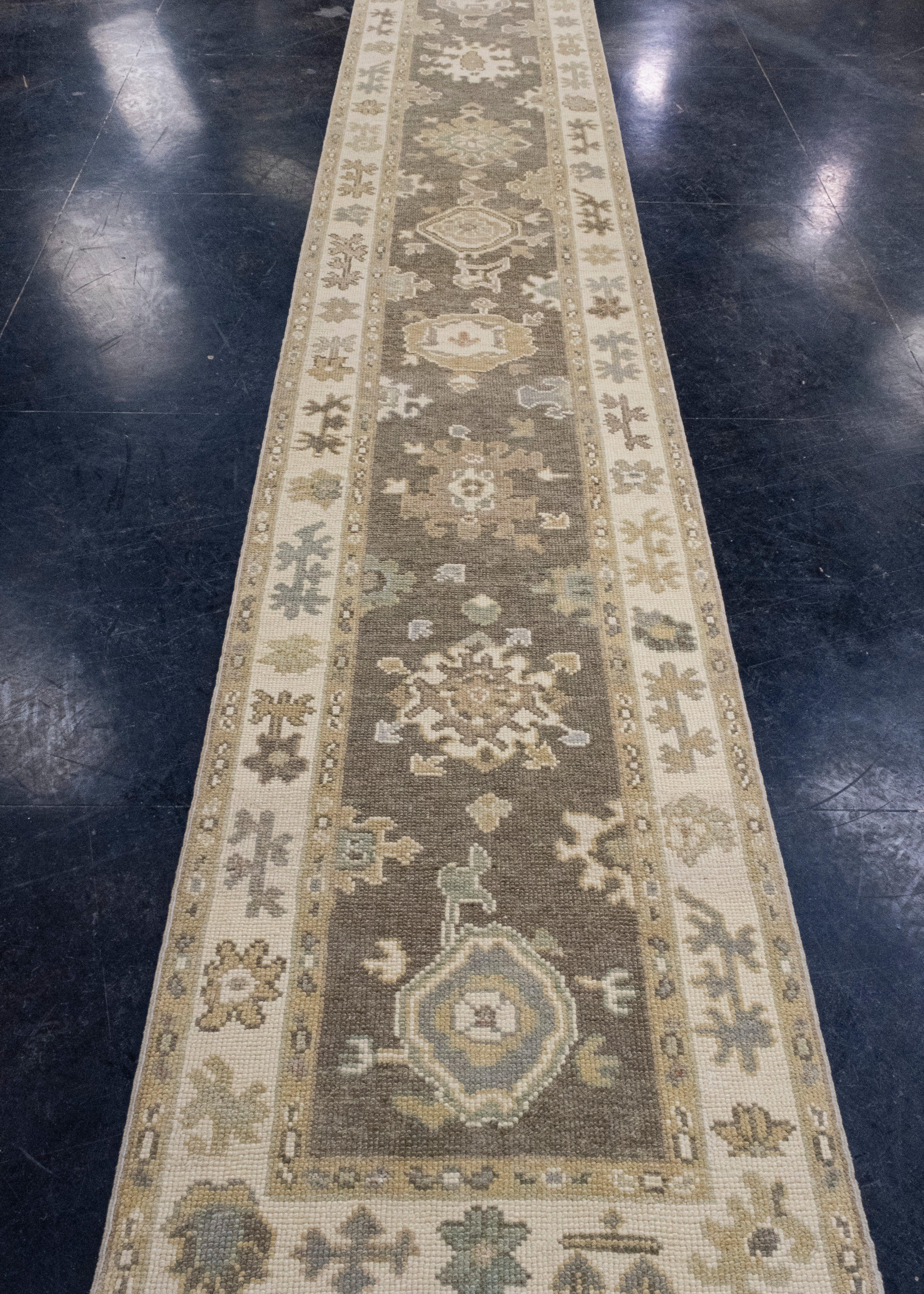 Turkish Oushak Runner Rug 2'6