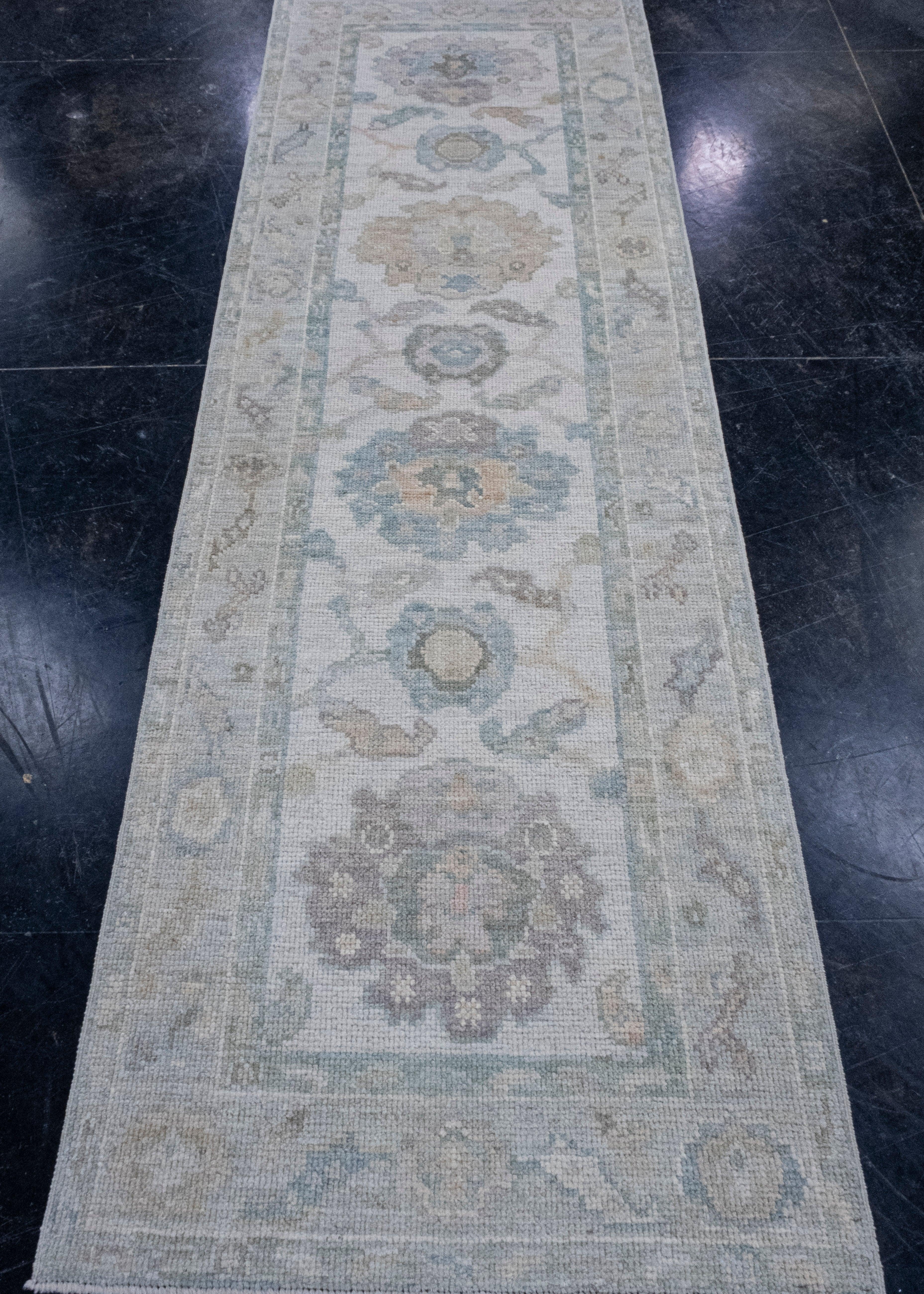 Turkish Oushak Runner Rug 2'7