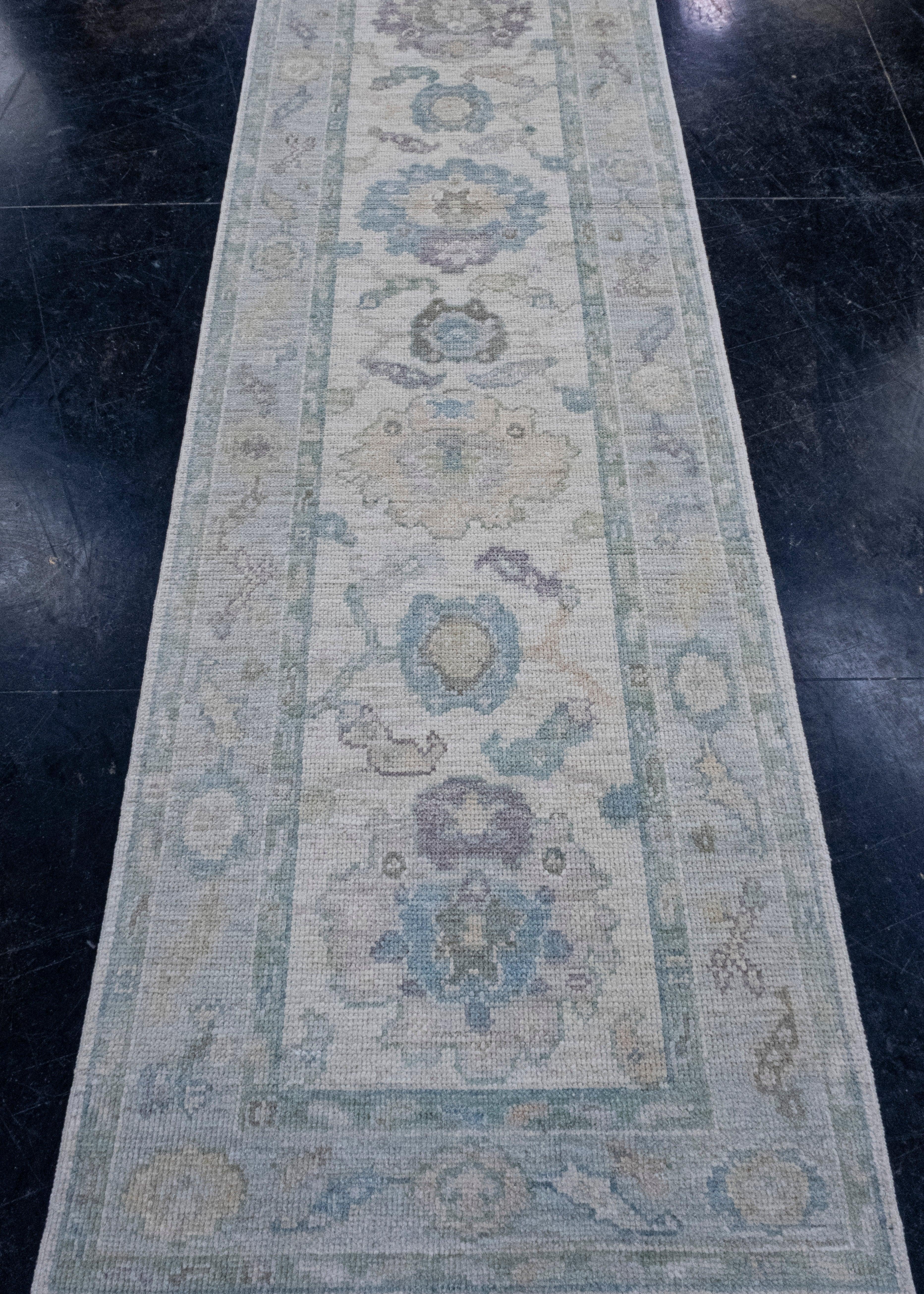 Turkish Oushak Runner Rug 2'8