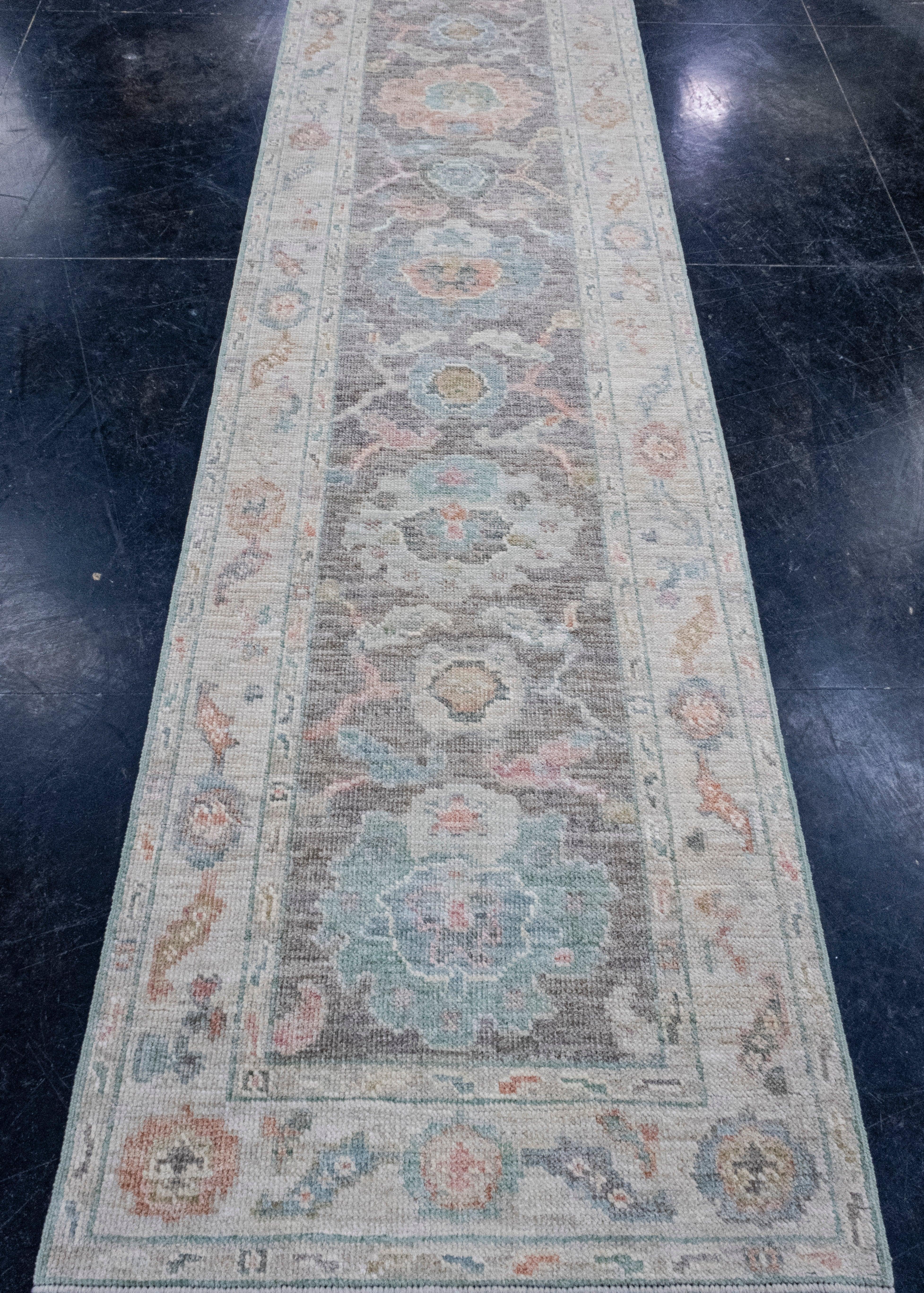 Turkish Oushak Runner Rug 2'8