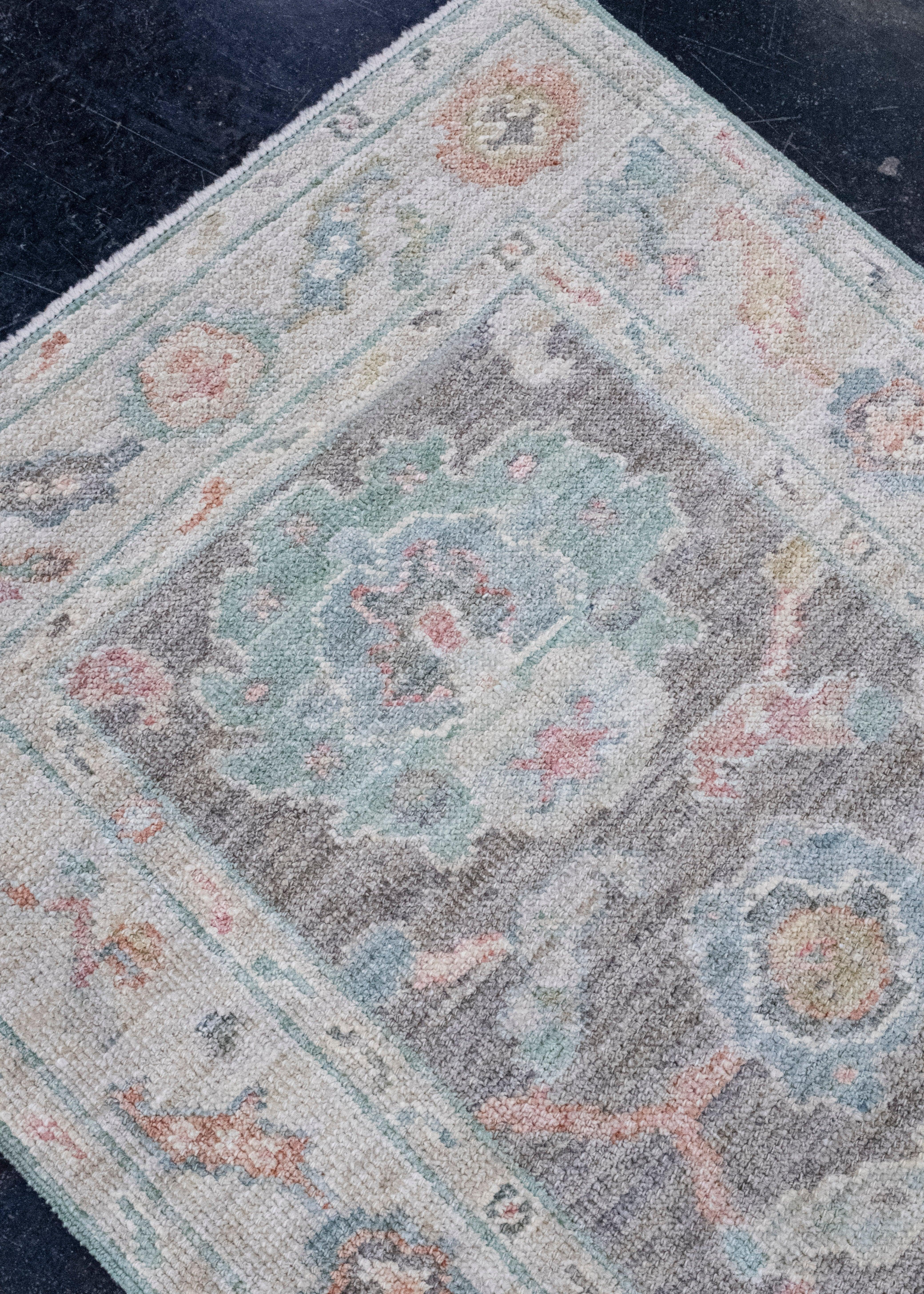 Contemporary Turkish Oushak Runner Rug 2'8