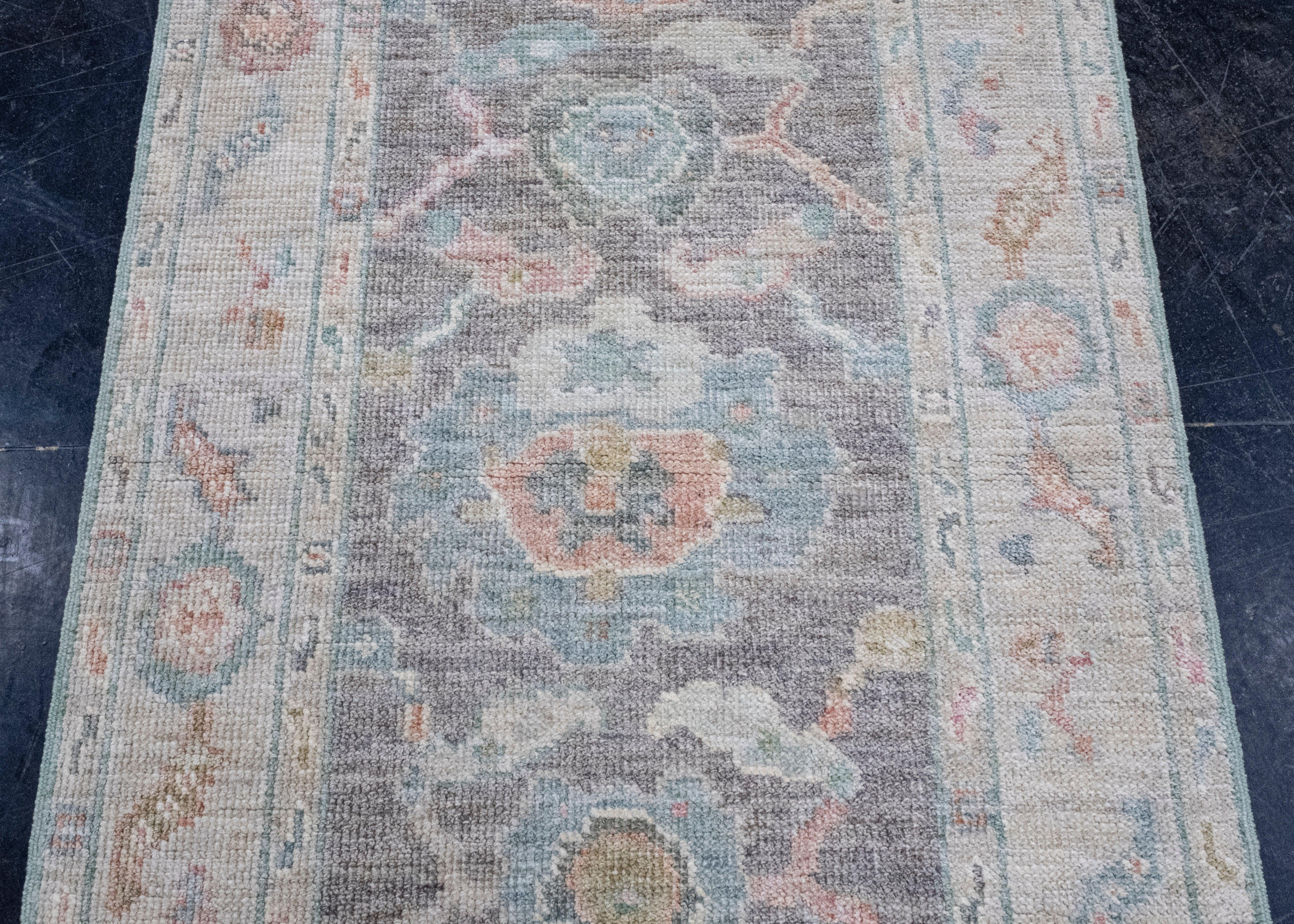 Wool Turkish Oushak Runner Rug 2'8