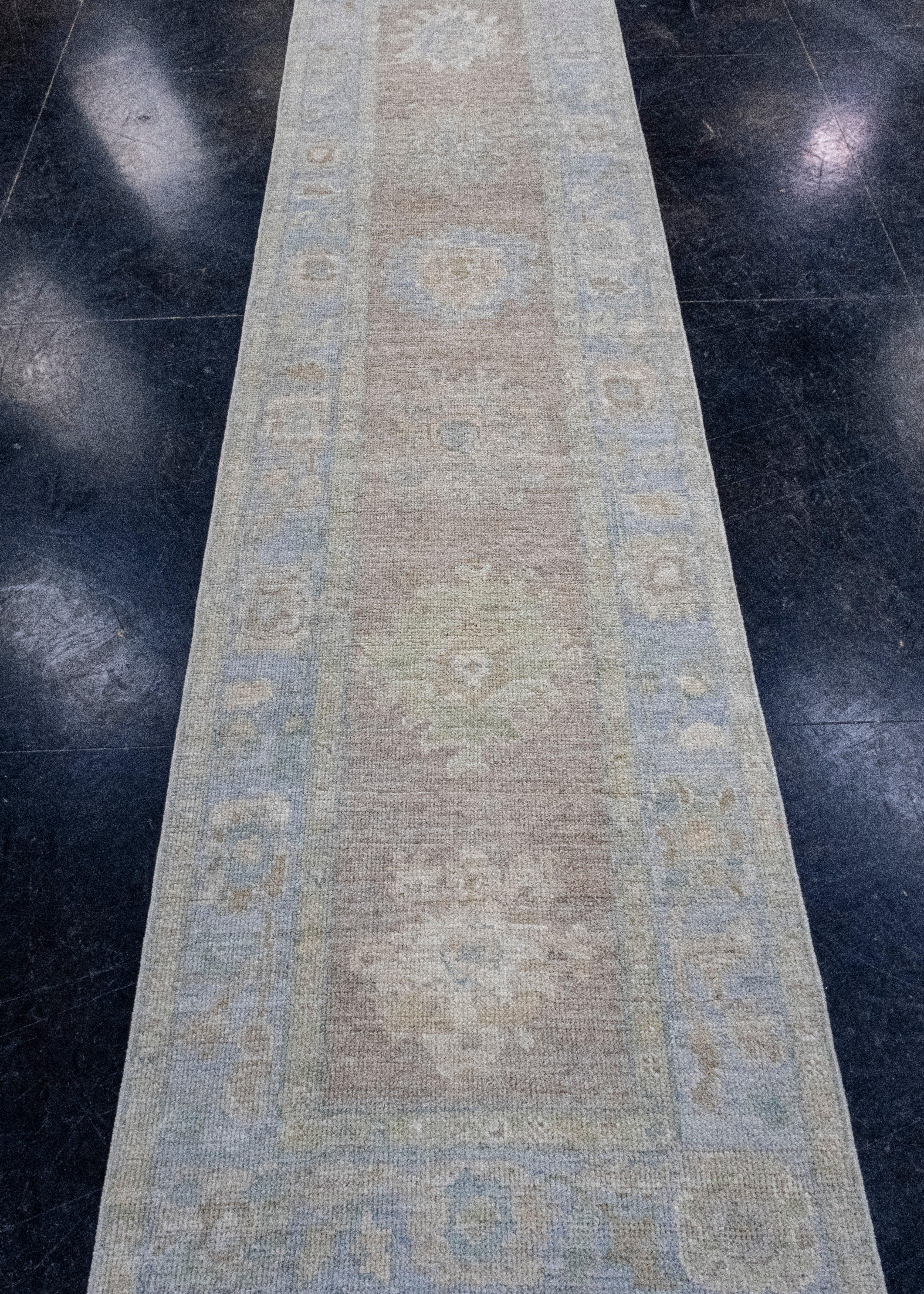 Turkish Oushak Runner Rug 2'8