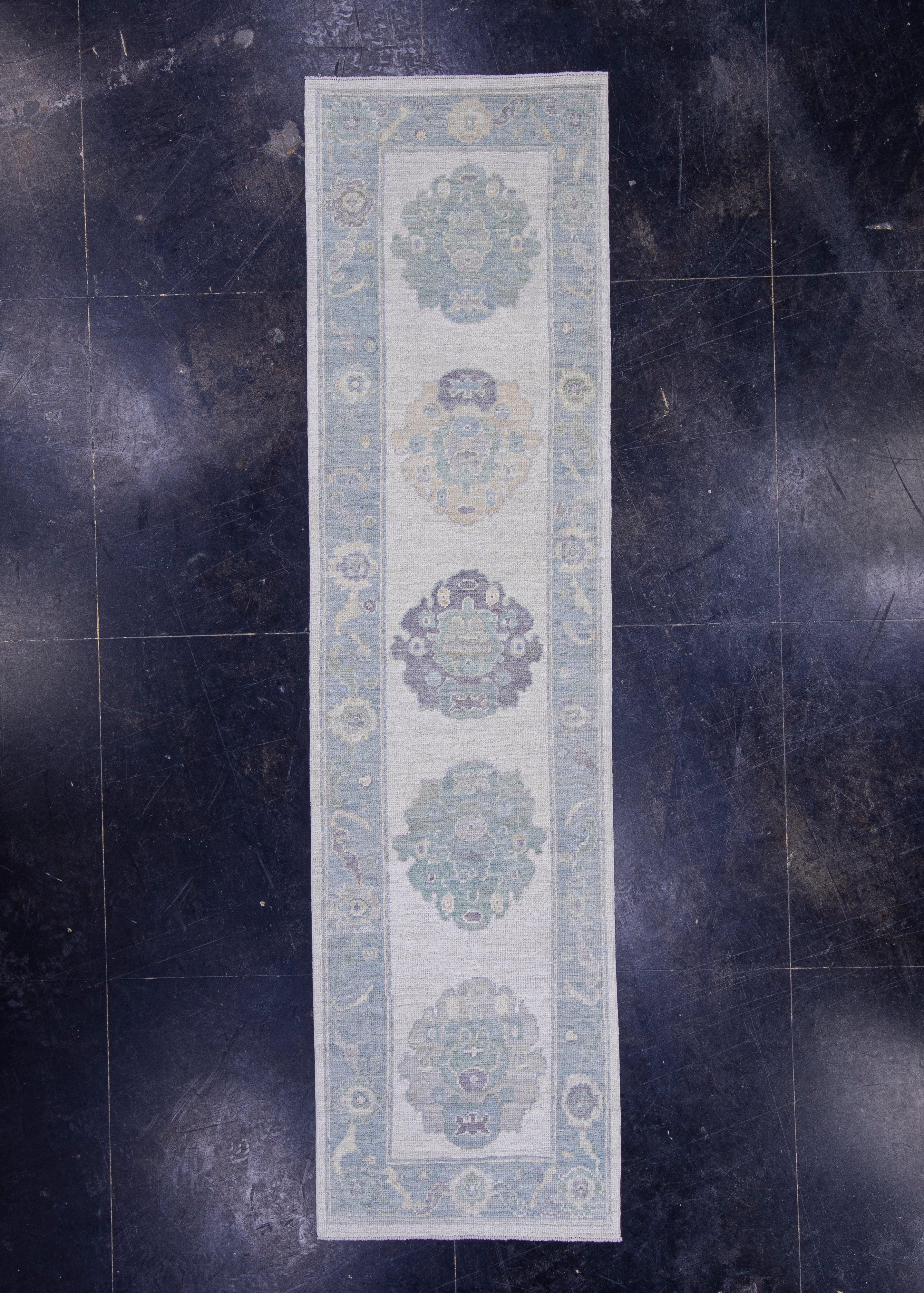 Turkish Oushak Runner Rug 2'8