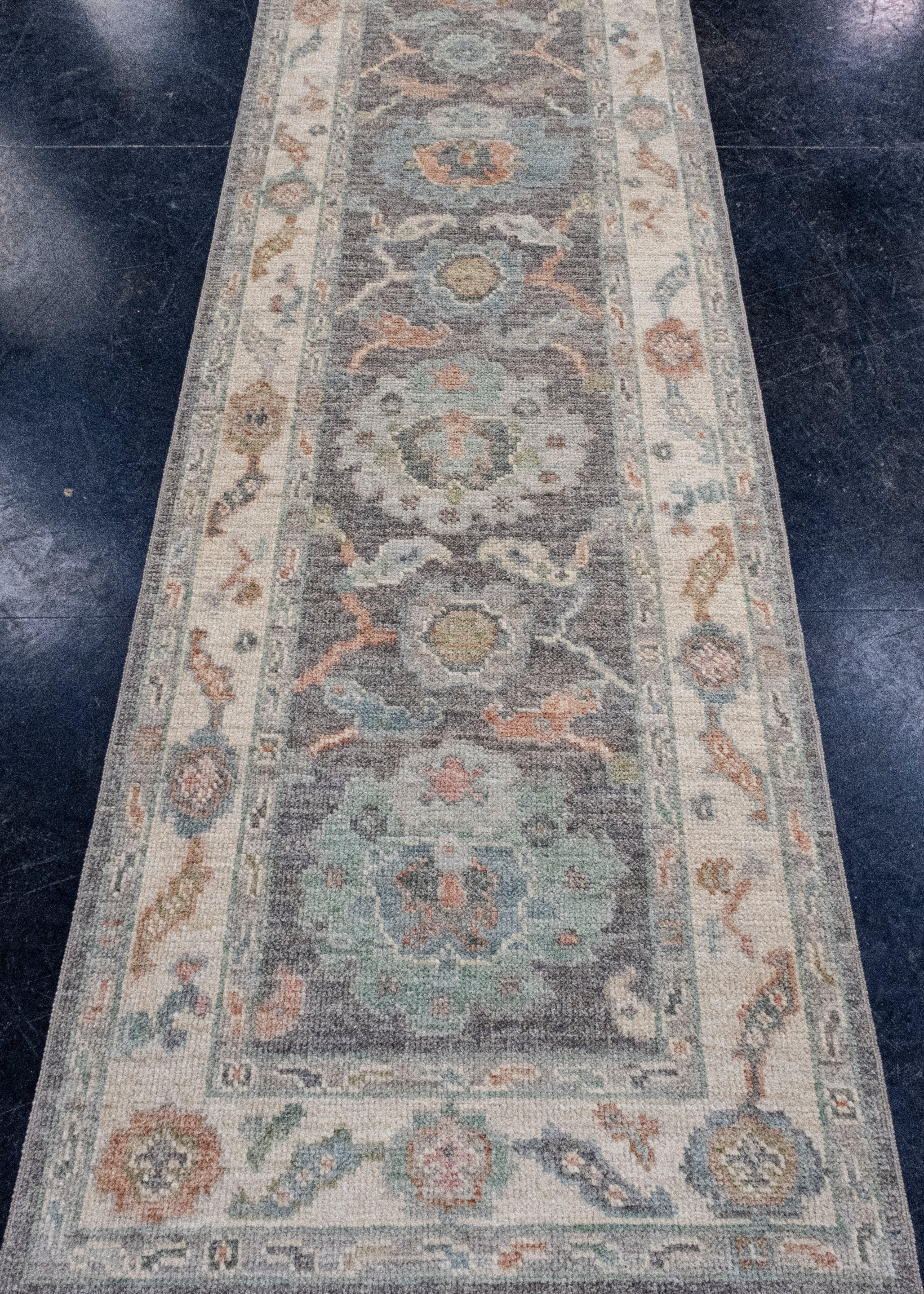 Turkish Oushak Runner Rug 2'8
