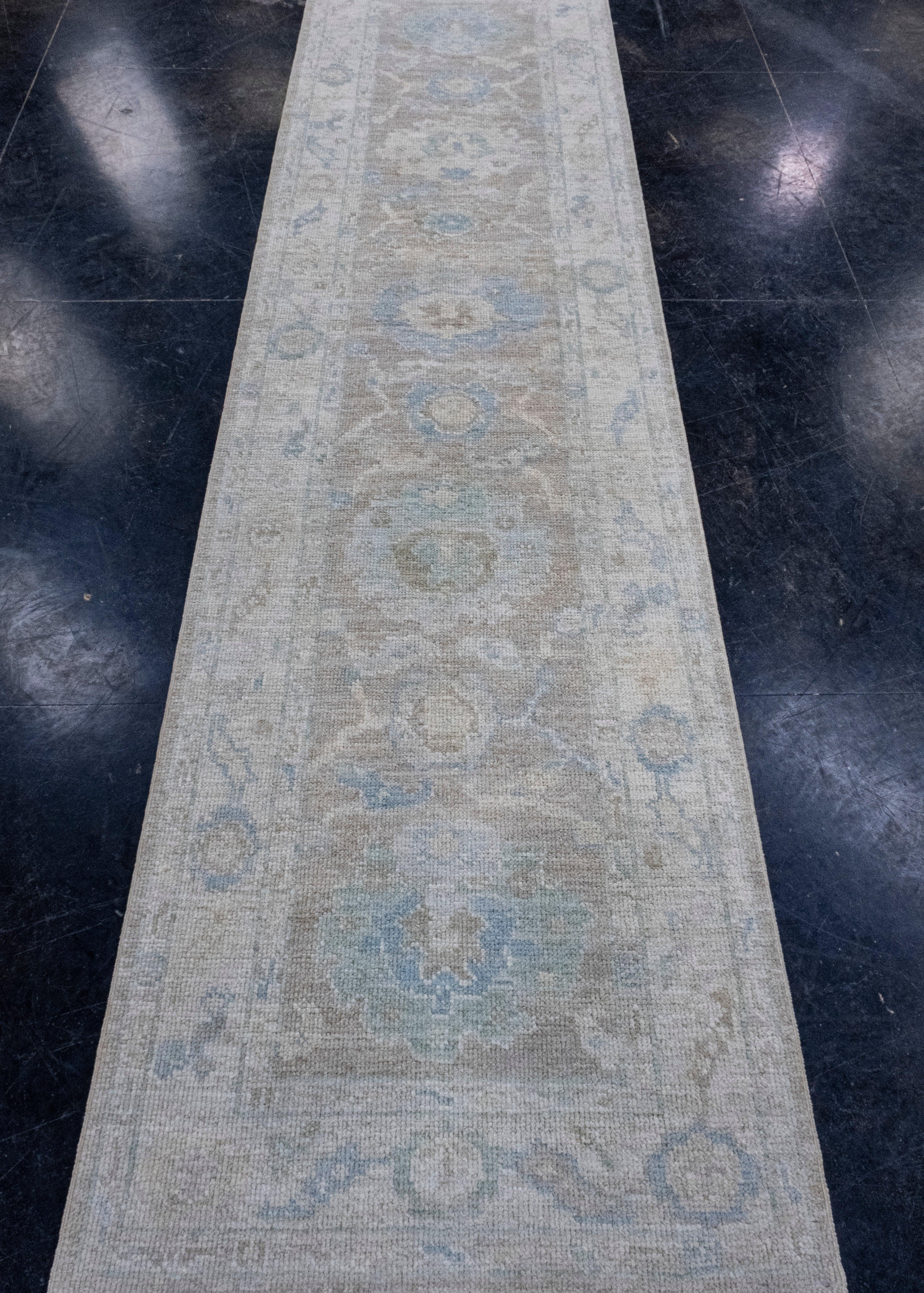 Turkish Oushak Runner Rug 2'8