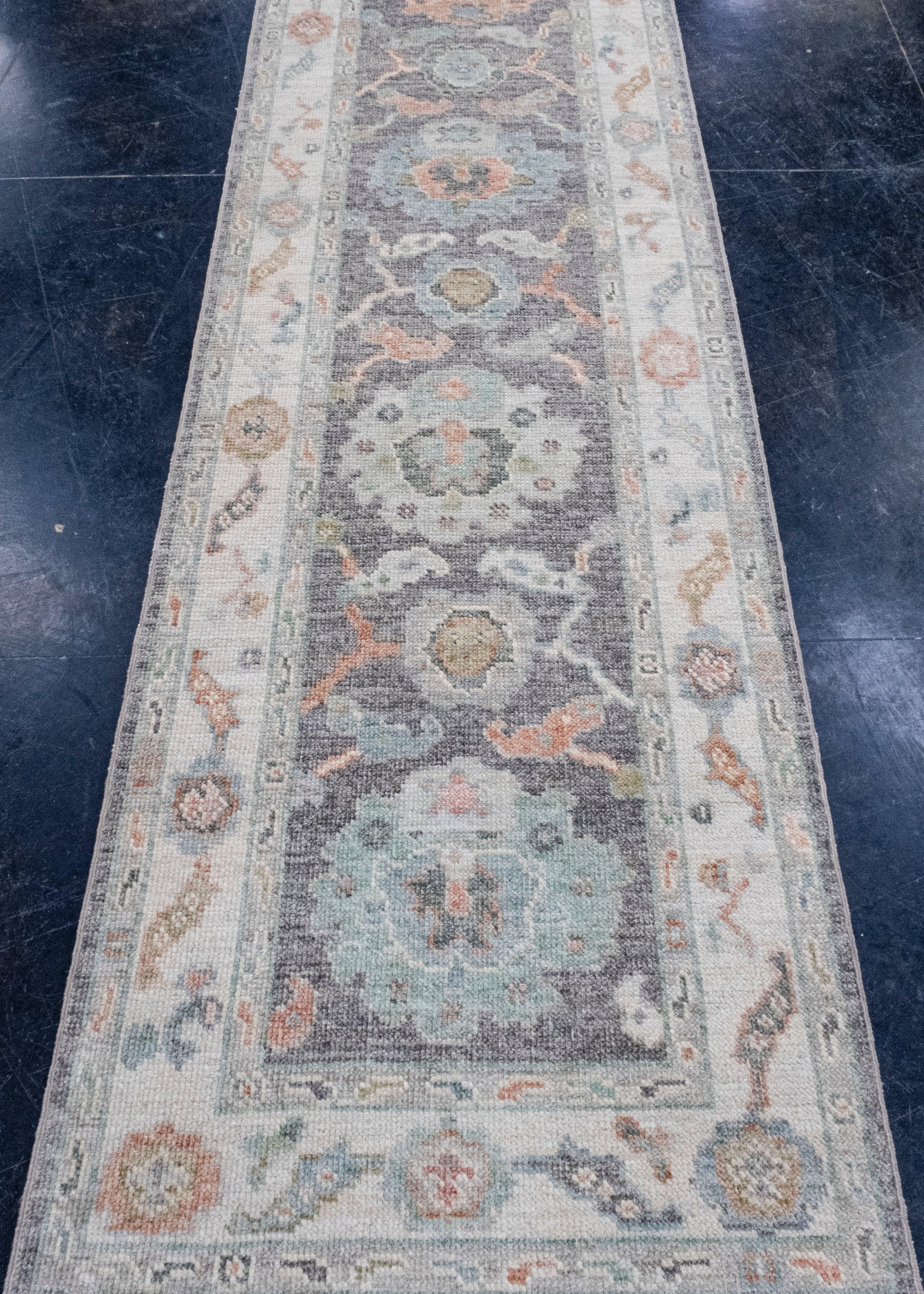 Turkish Oushak Runner Rug 2'8