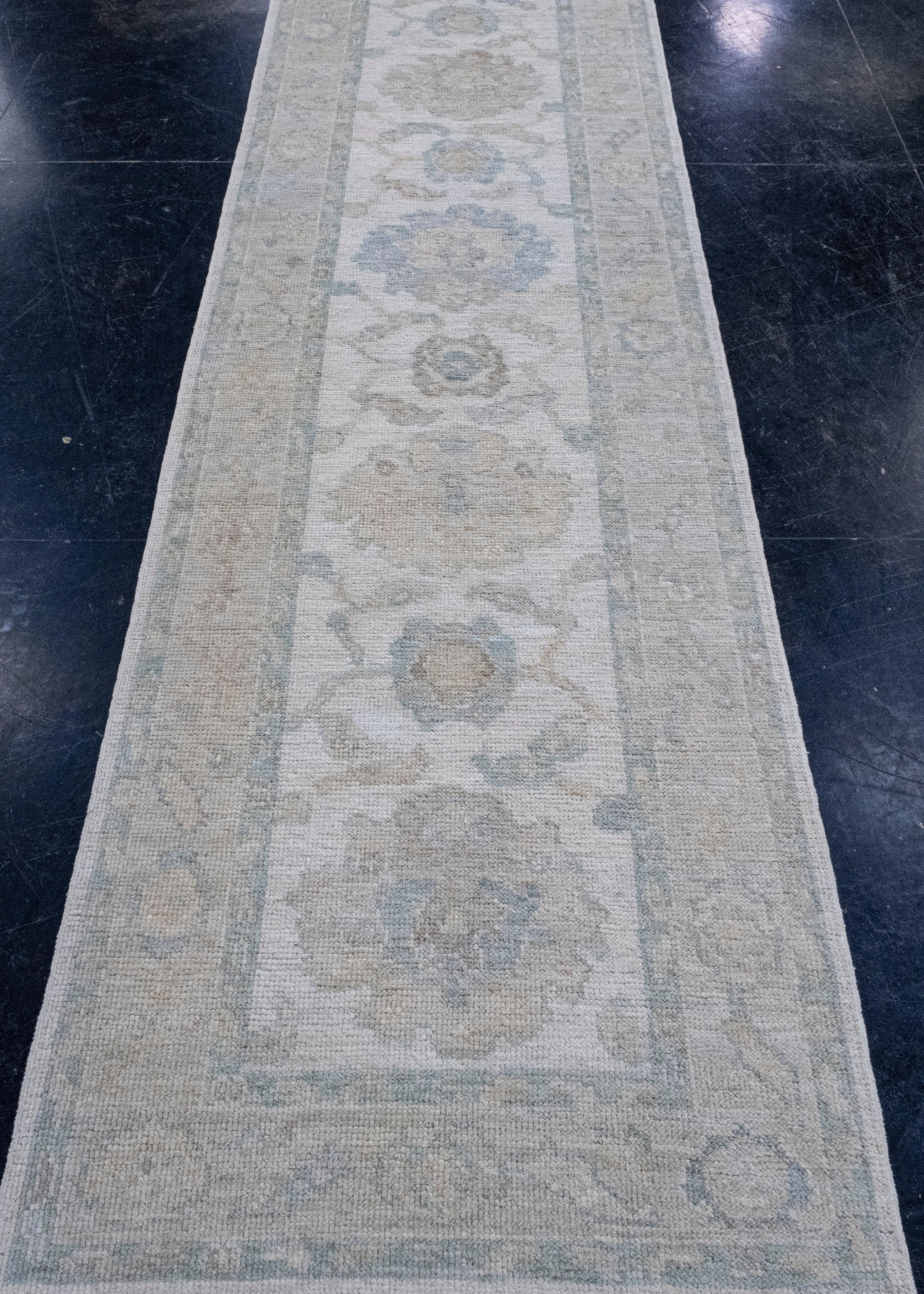 Turkish Oushak Runner Rug 2'8