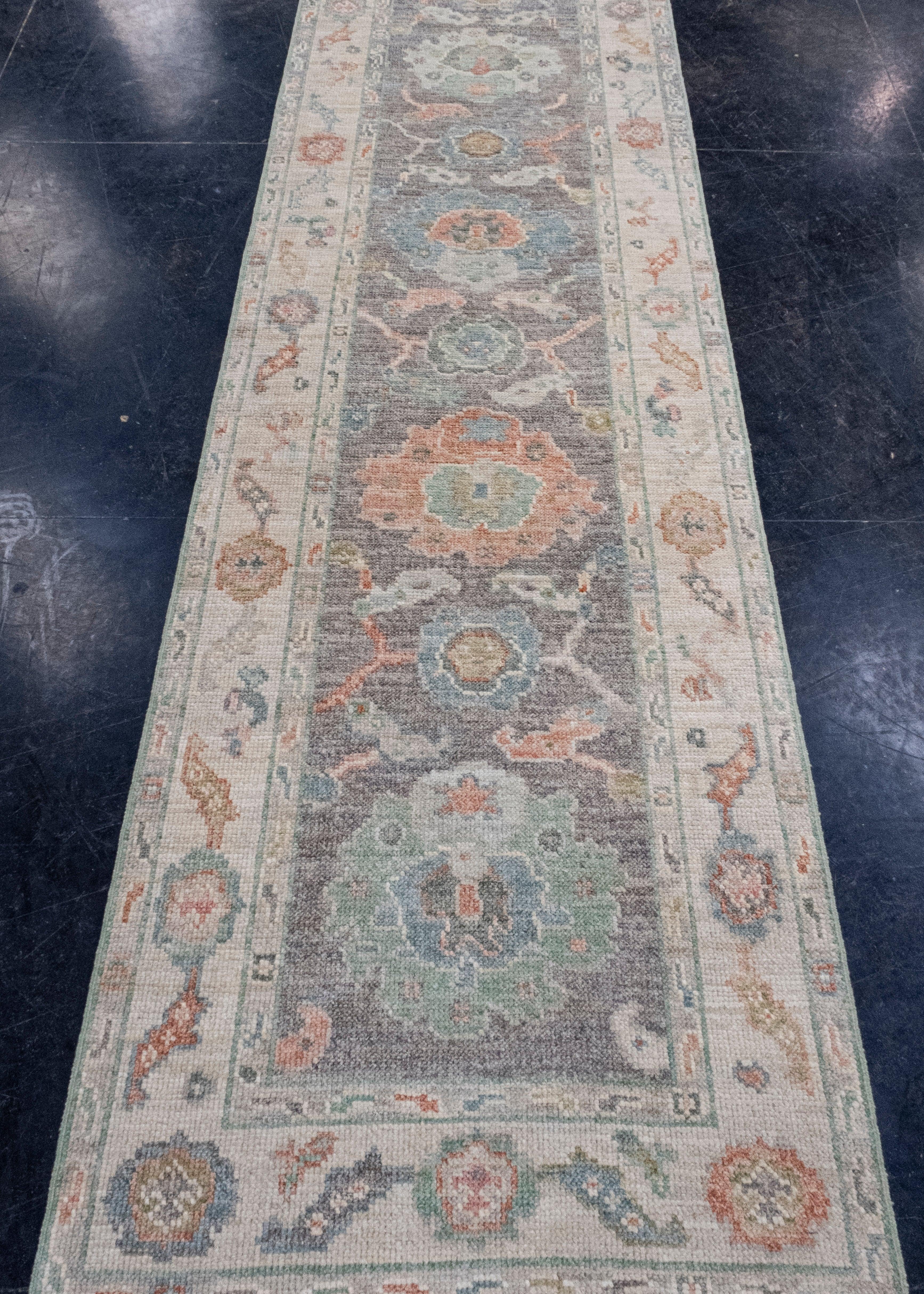 Turkish Oushak Runner Rug 2'8