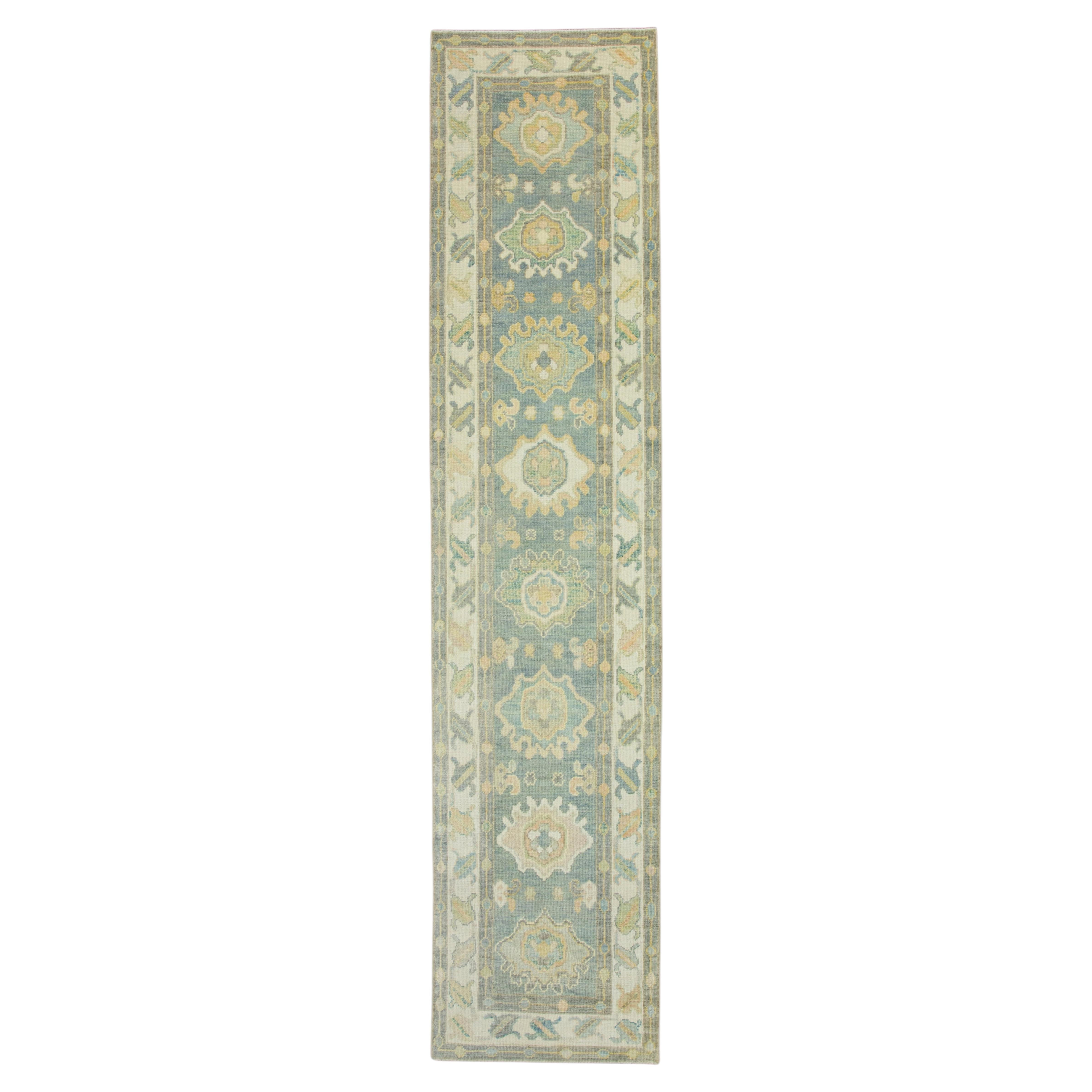 Tappeto turco Oushak da corridoio 86 cm x 371 cm #17214