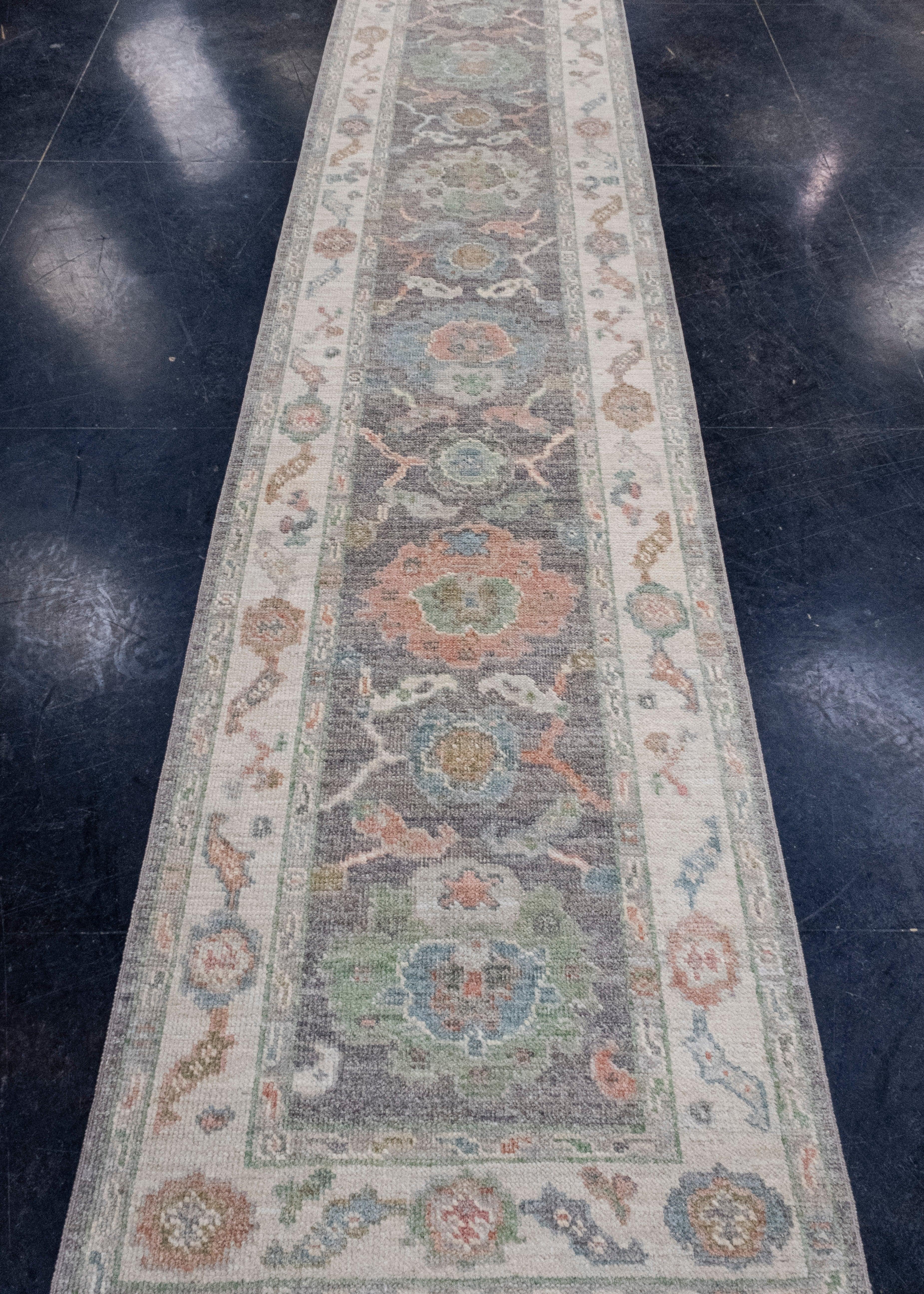 Turkish Oushak Runner Rug 2'8