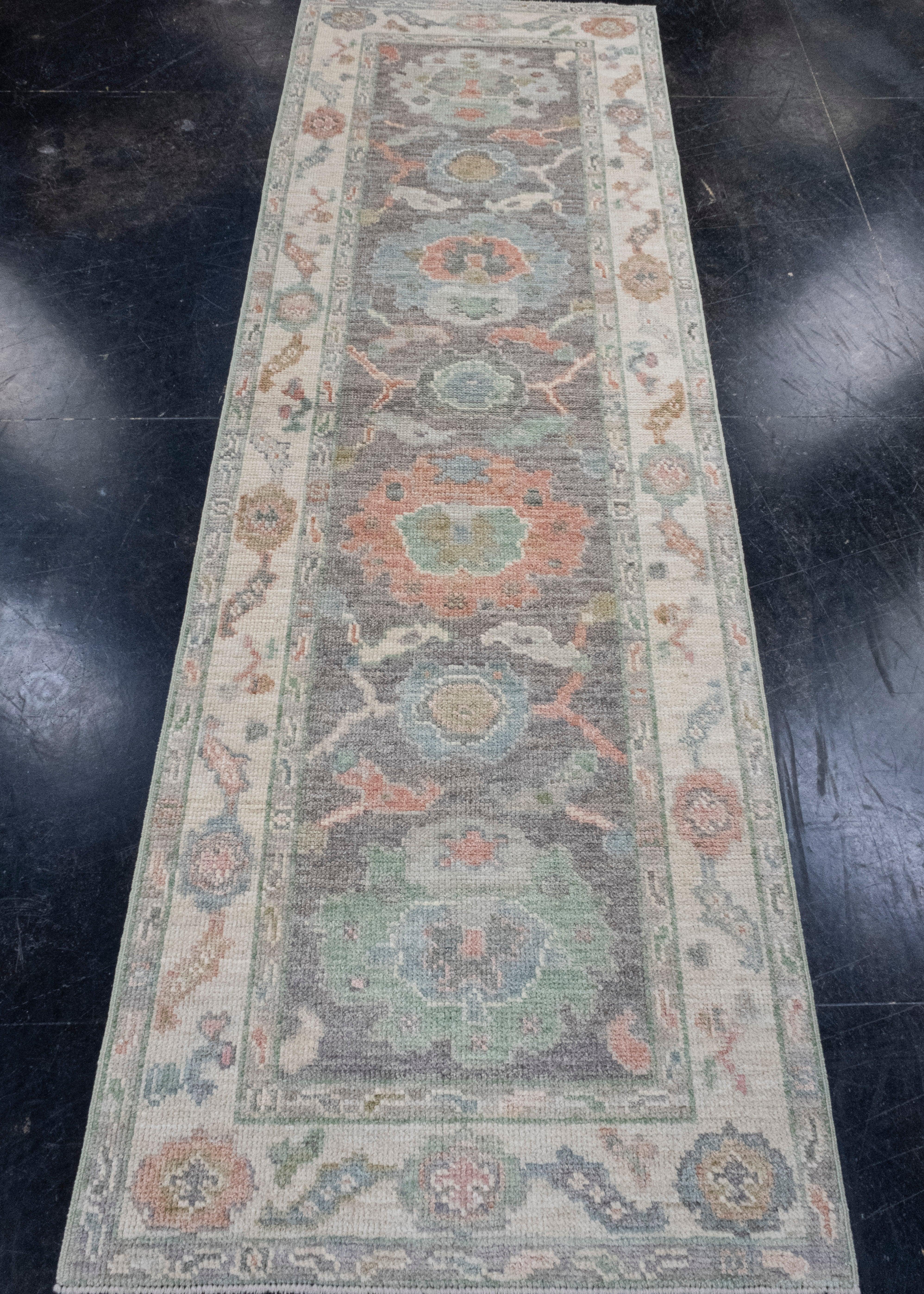 Turkish Oushak Runner Rug 2'8