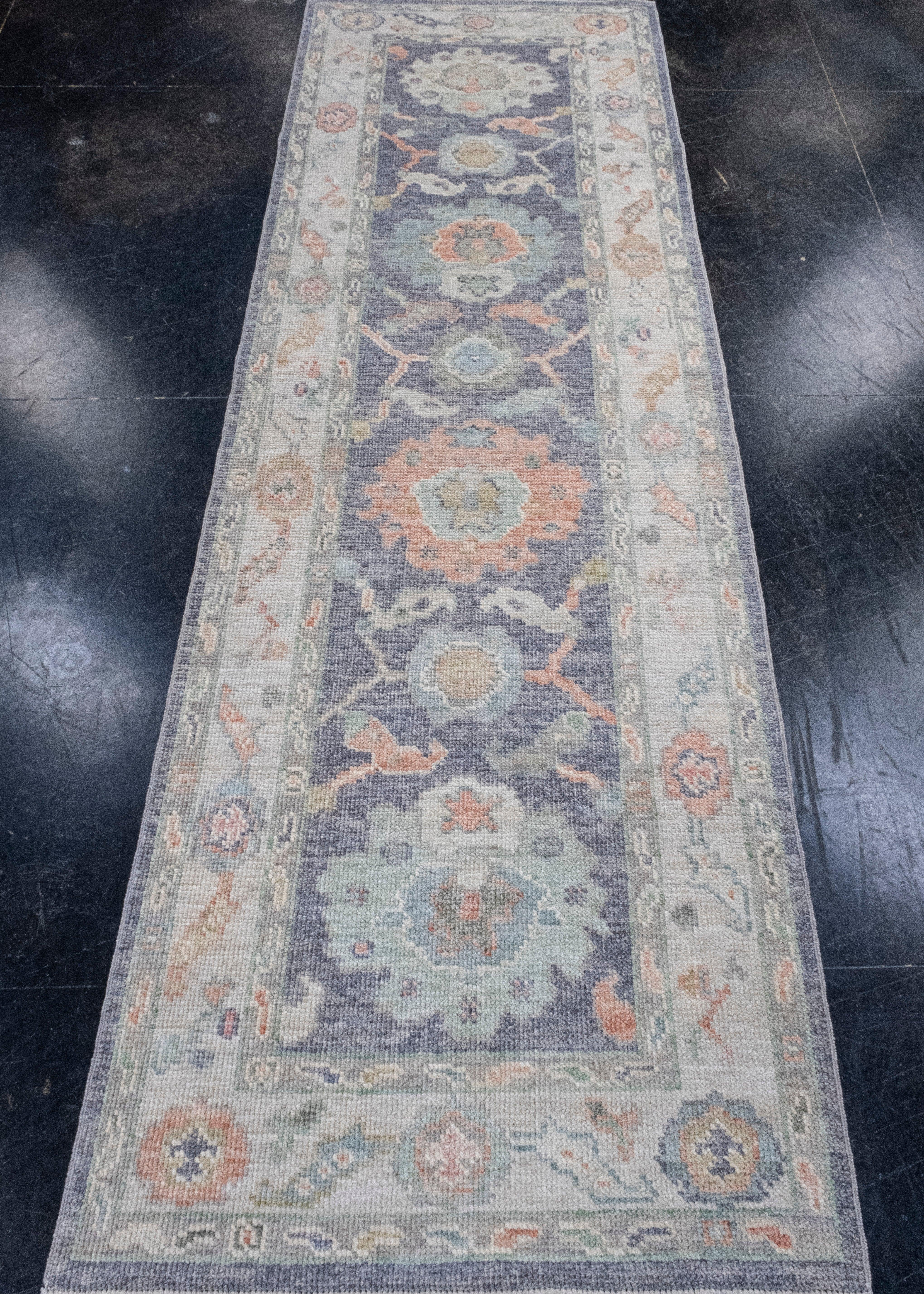Turkish Oushak Runner Rug 2'8