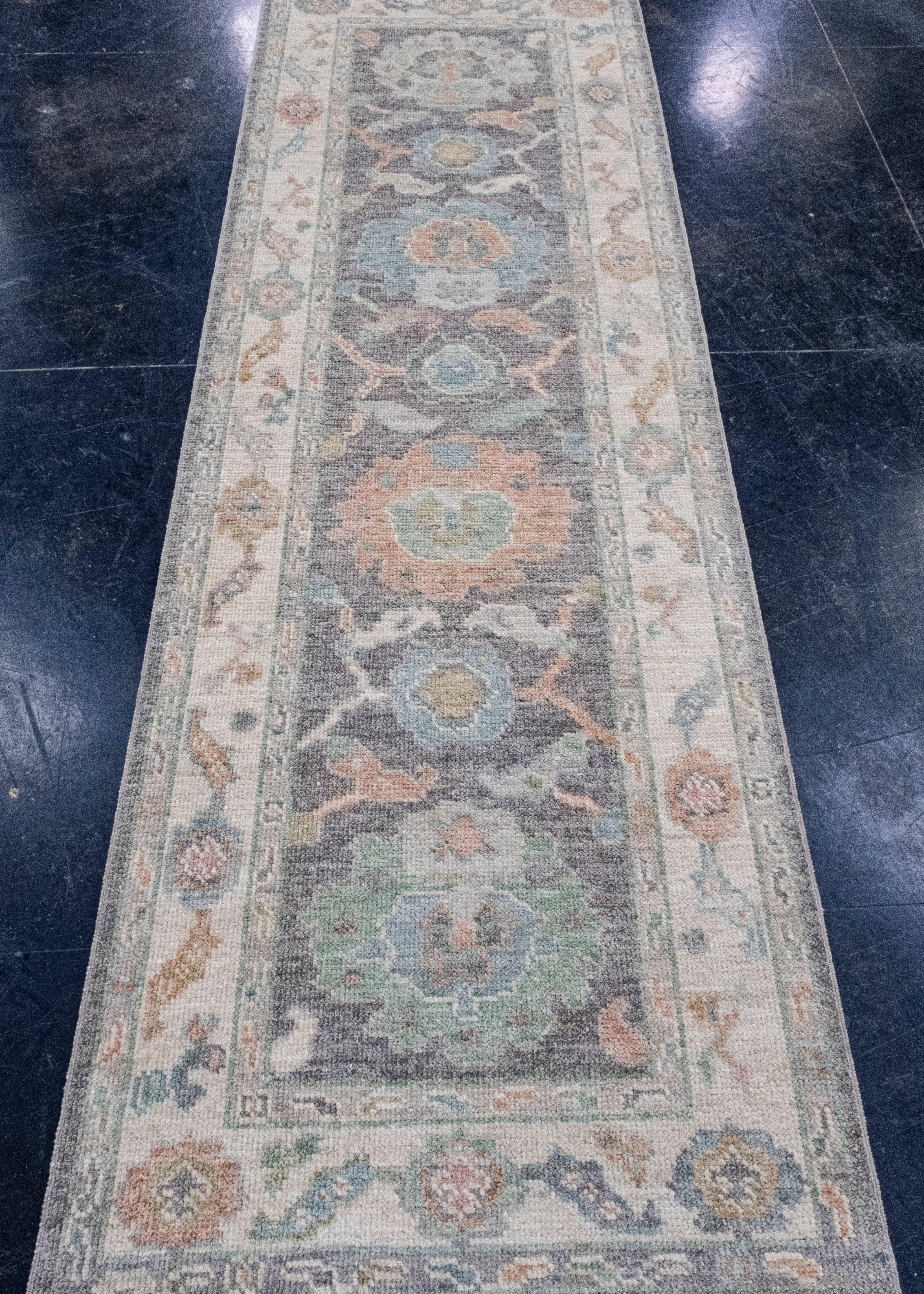 Turkish Oushak Runner Rug 2'8