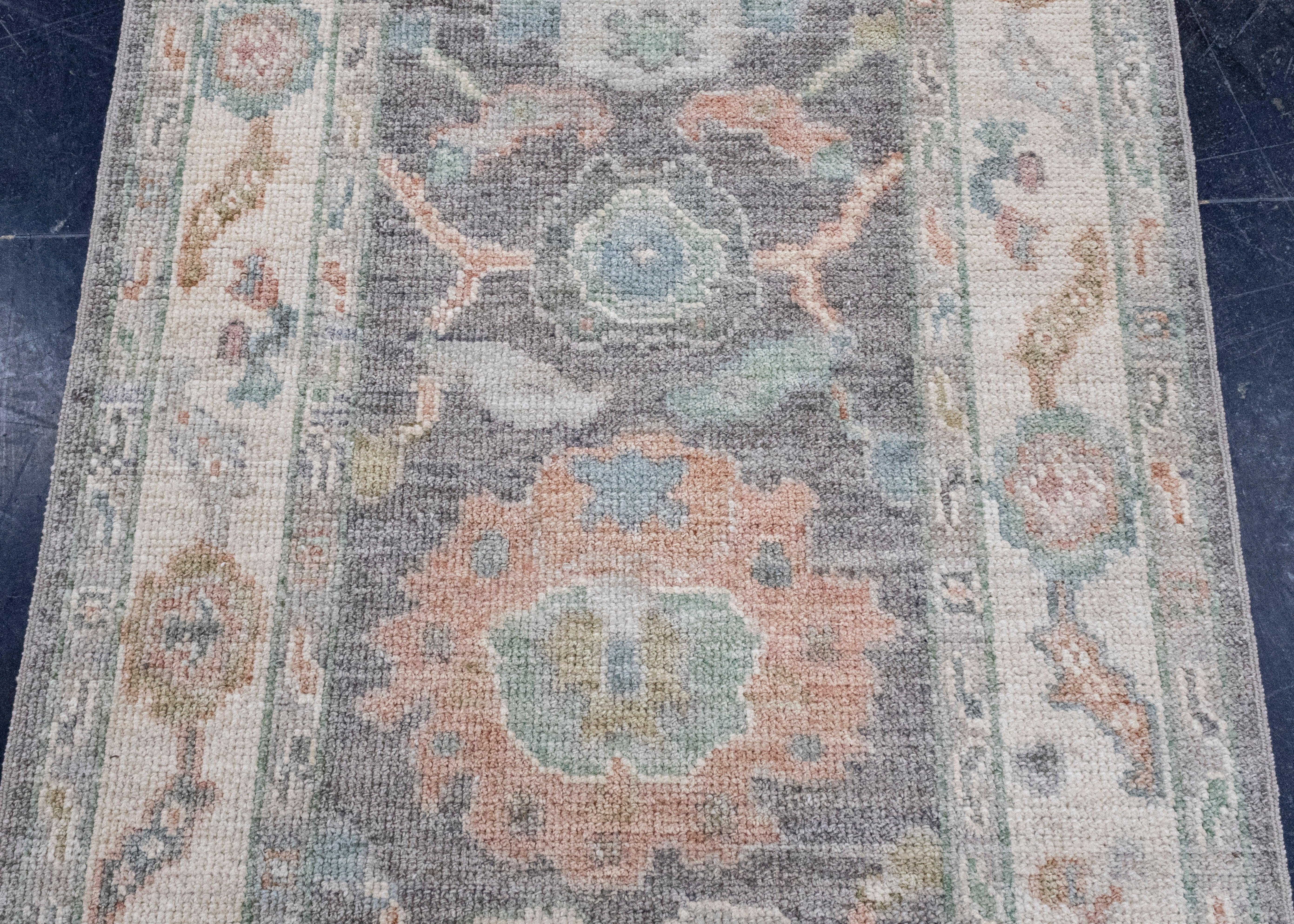 XXI secolo e contemporaneo Tappeto Oushak Runner turco 2'8