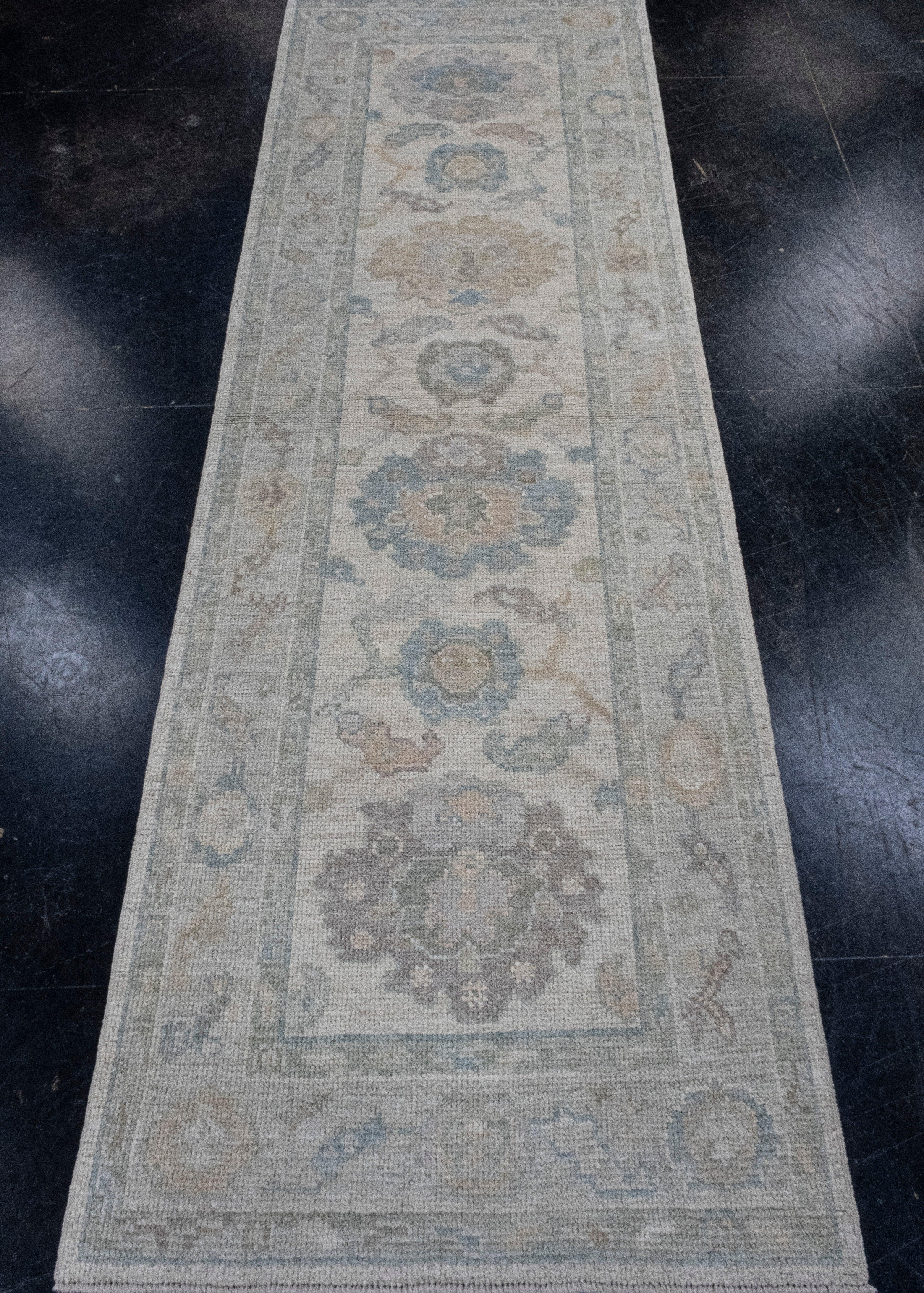 Turkish Oushak Runner Rug 2'8
