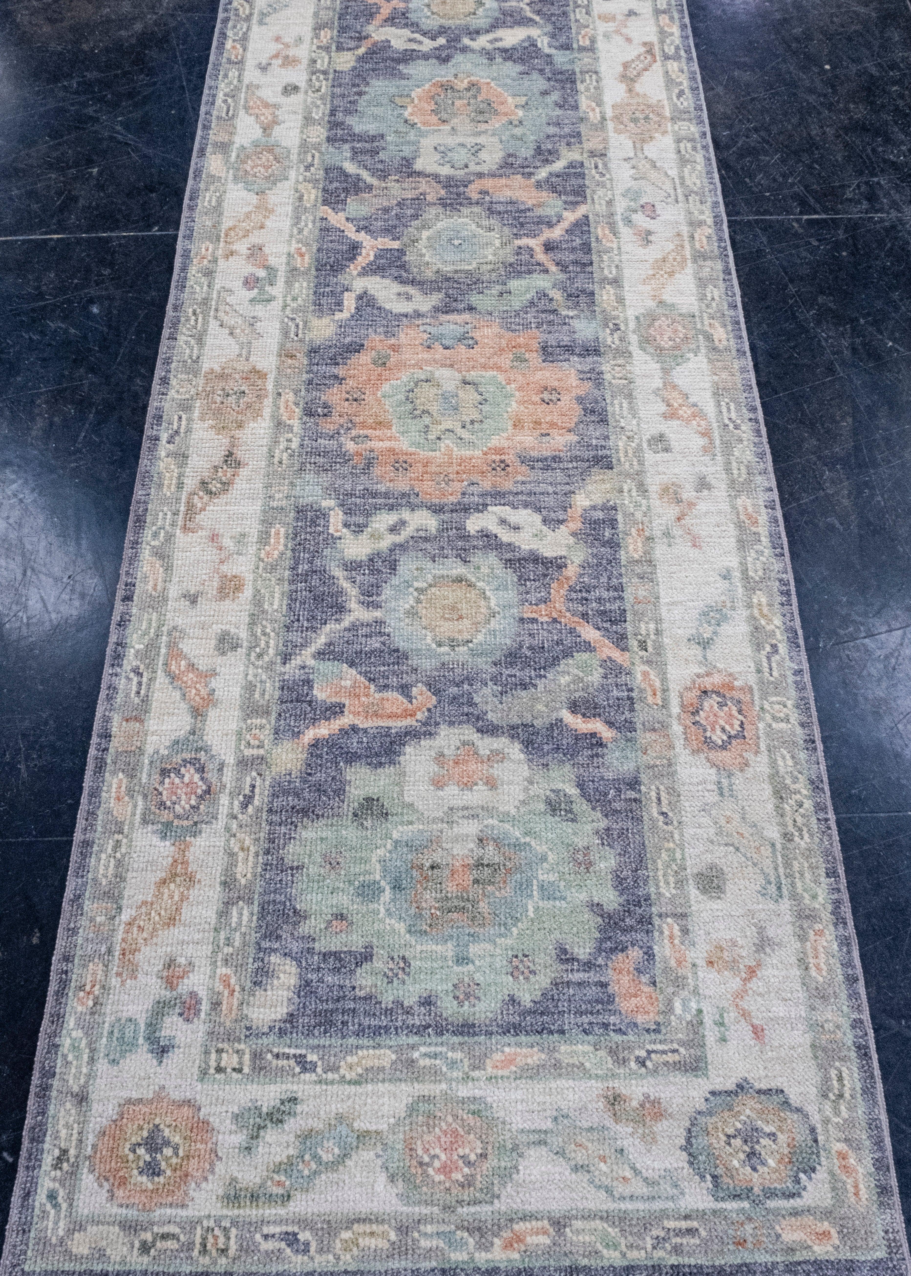 Turkish Oushak Runner Rug 2'8