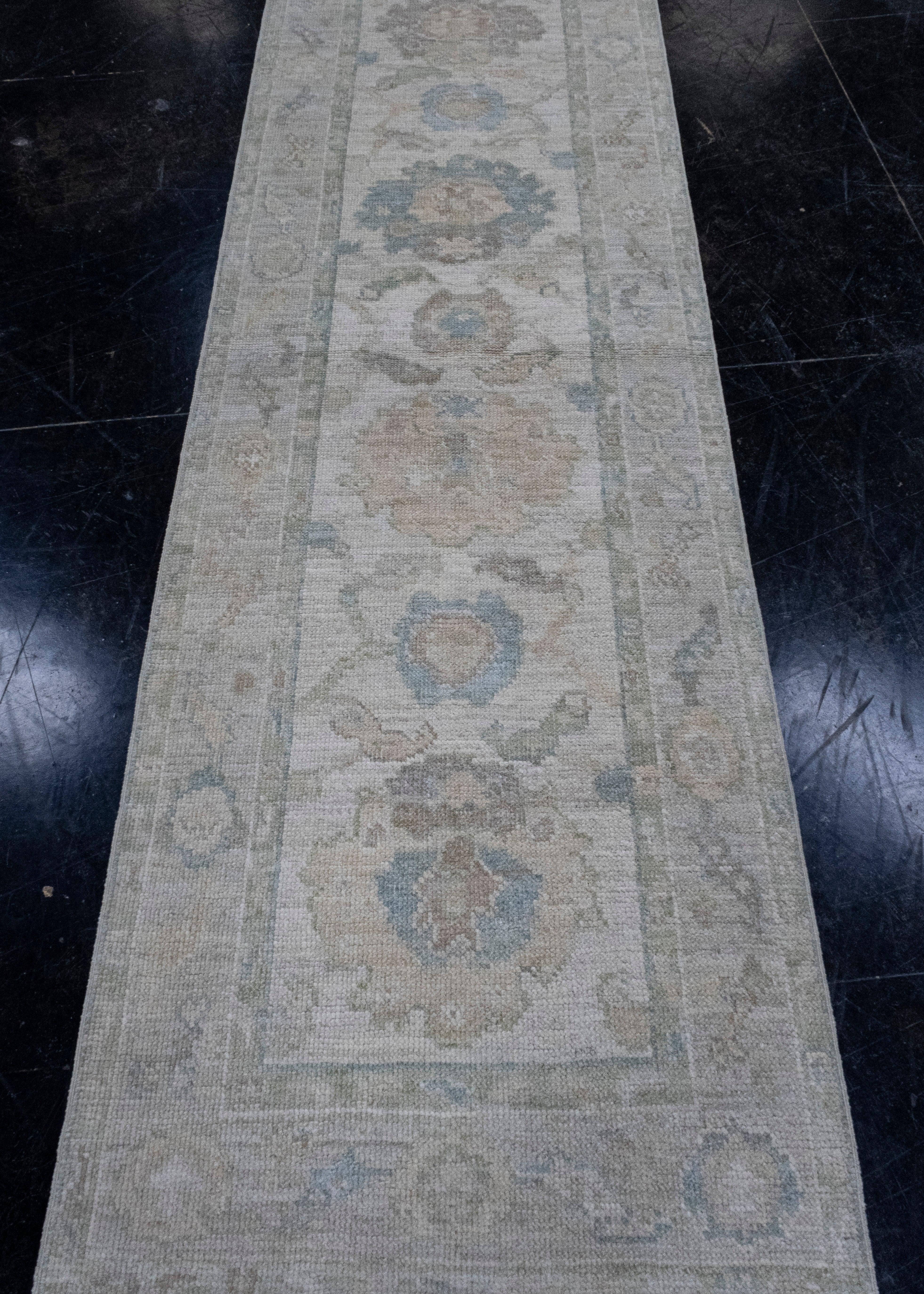 Turkish Oushak Runner Rug 2'8