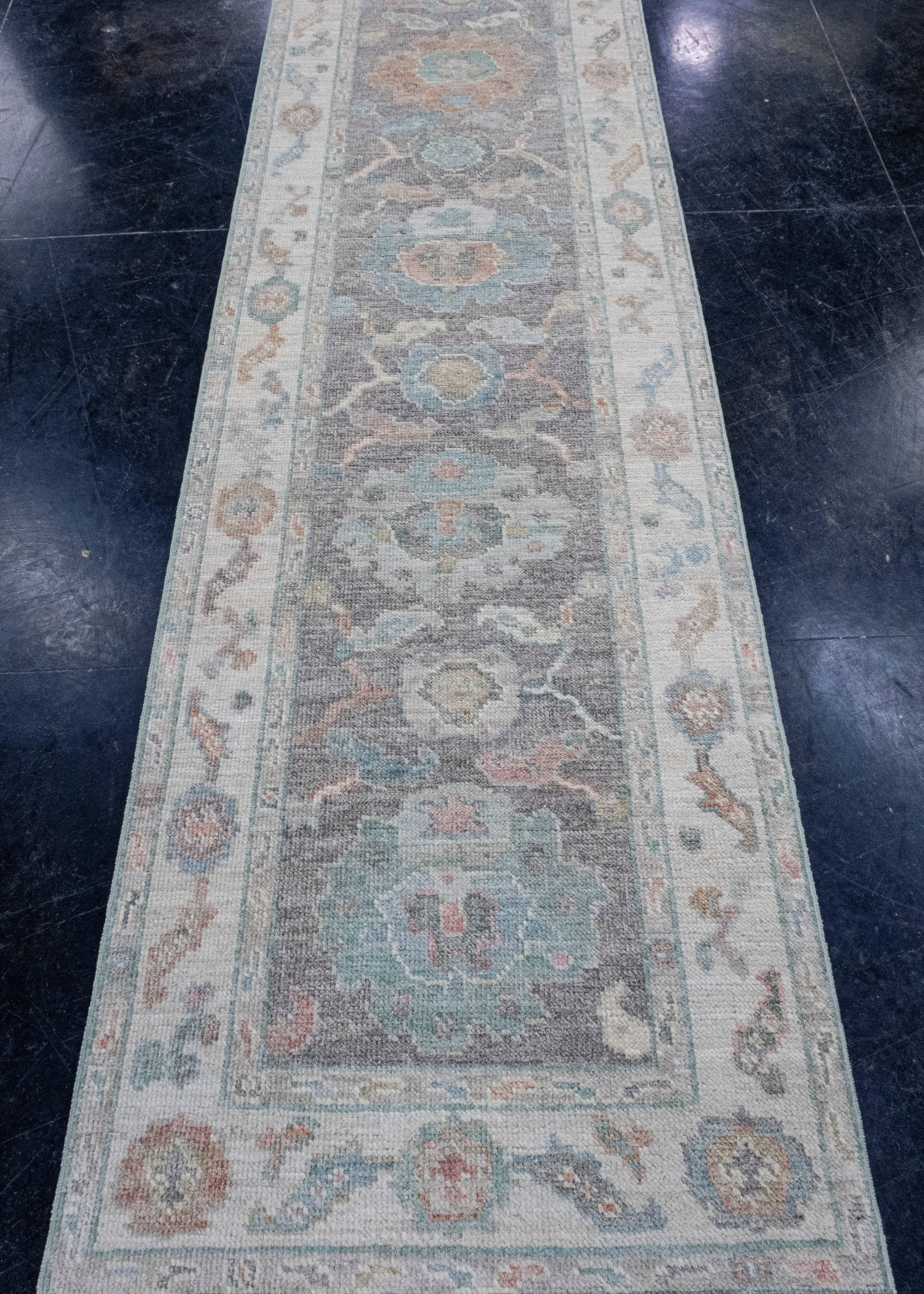 Turkish Oushak Runner Rug 2'9