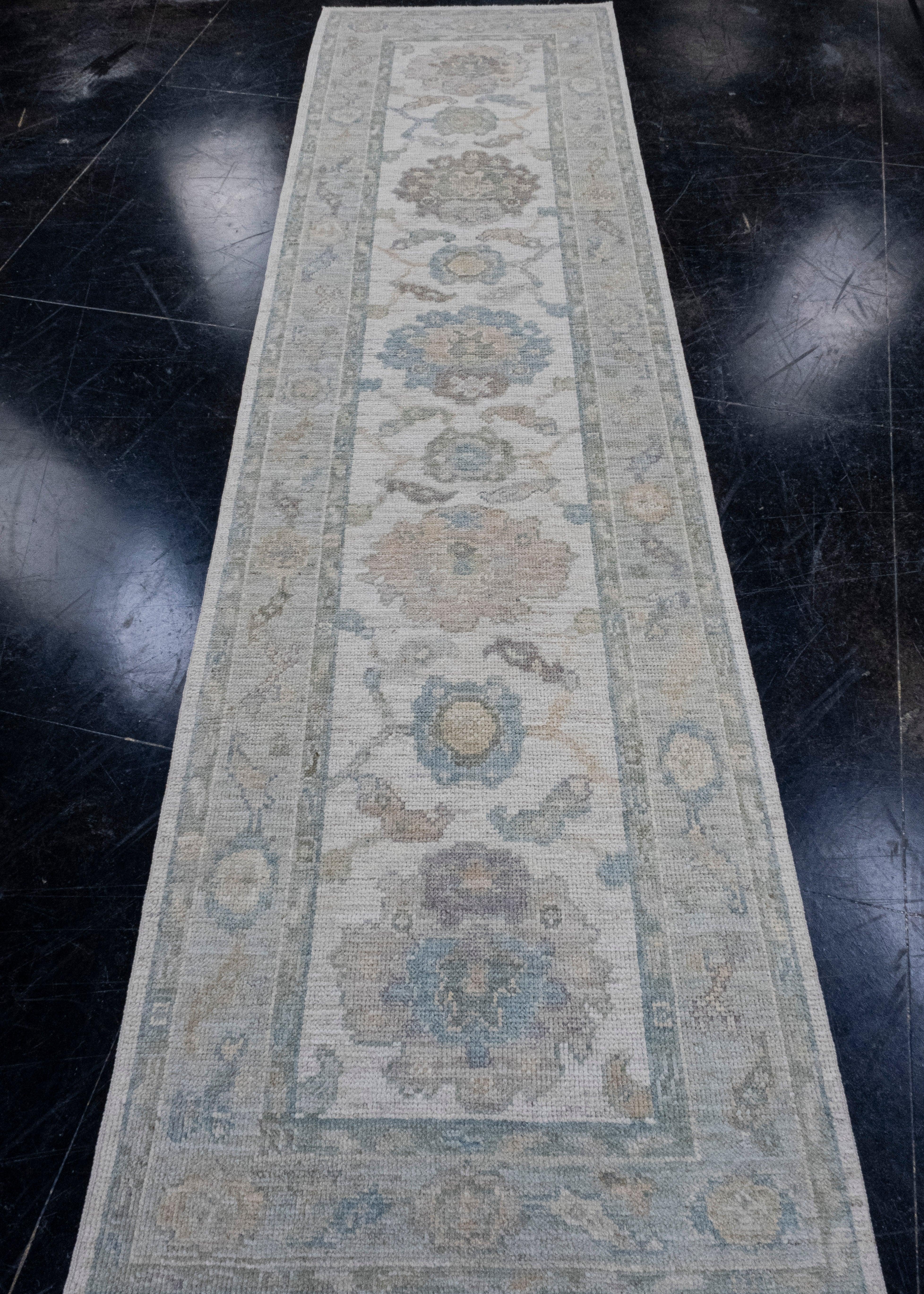 Turkish Oushak Runner Rug 2'9