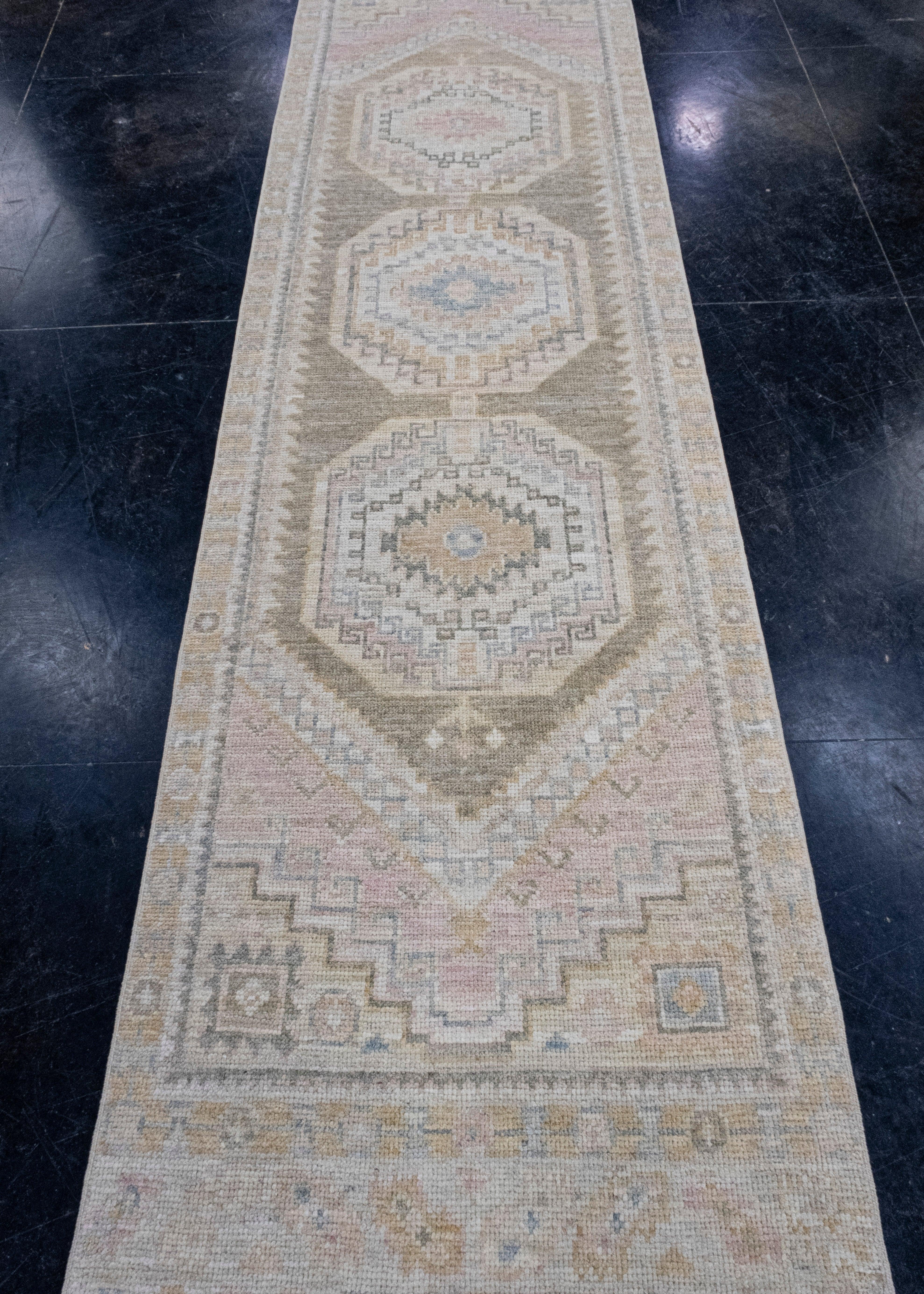 Turkish Oushak Runner Rug 2'9