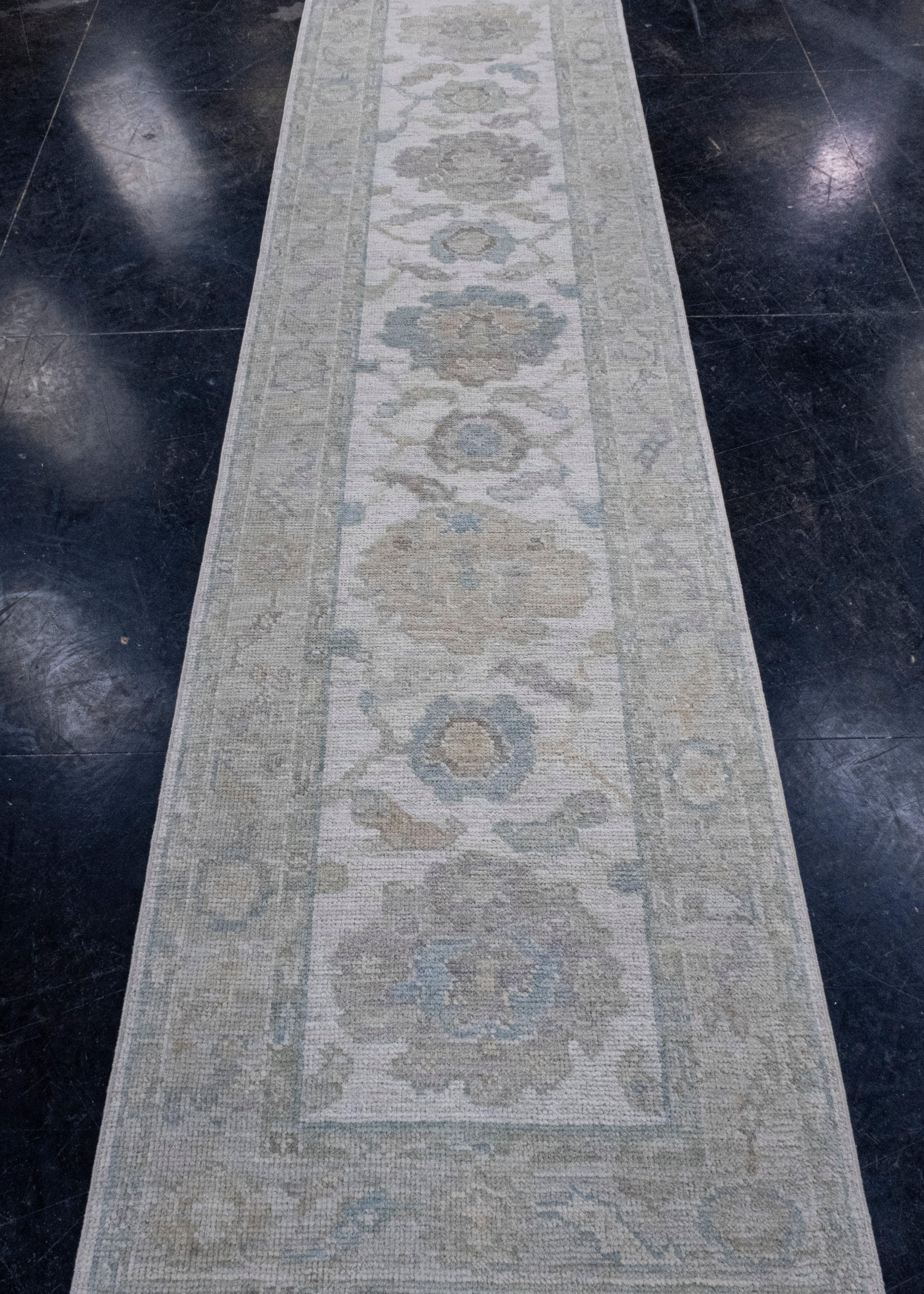 Turkish Oushak Runner Rug 2'9