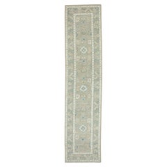 Alfombra turca de pasillo Oushak, 84 cm x 3,7 m, n.º 17835