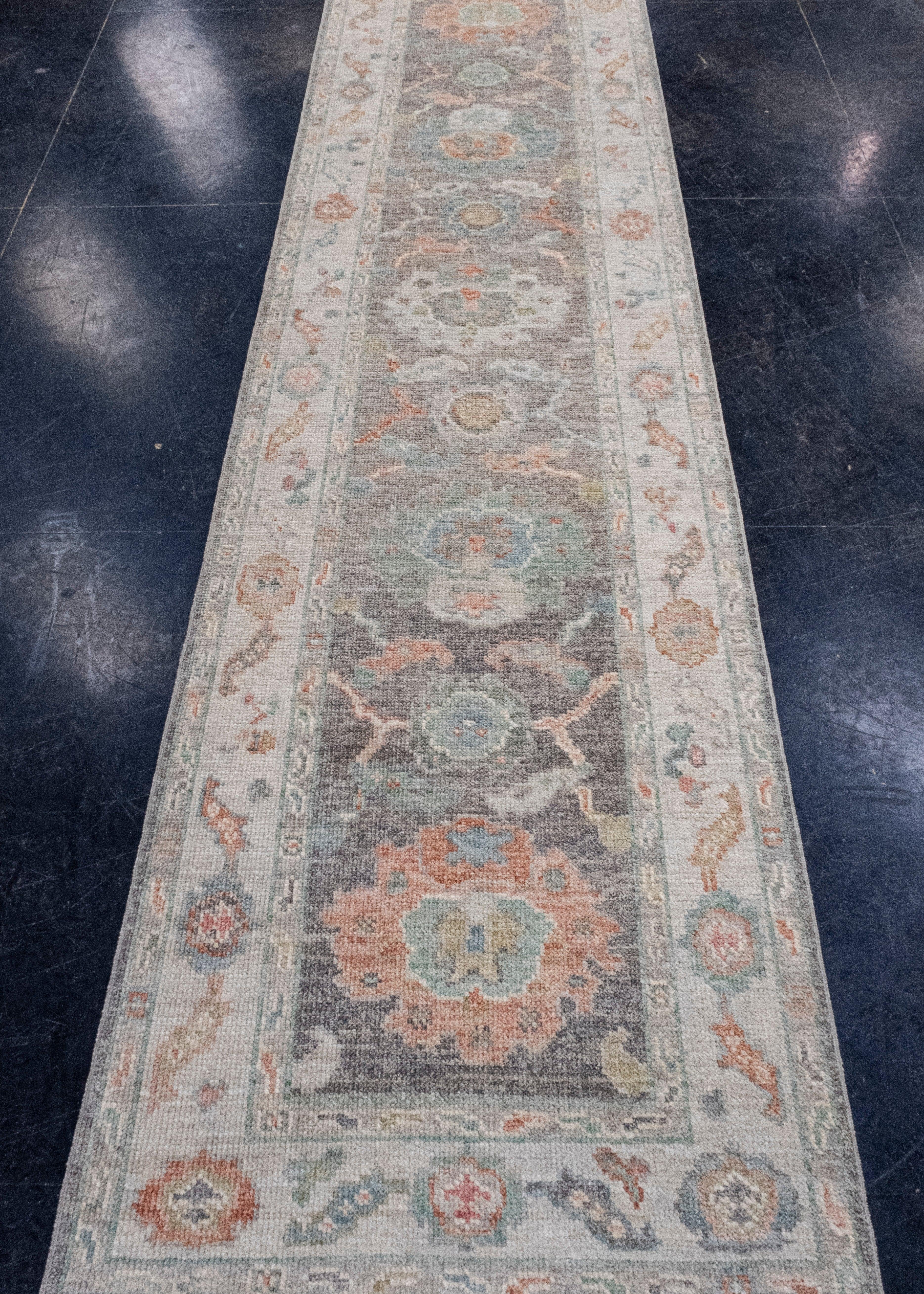 Turkish Oushak Runner Rug 2'9