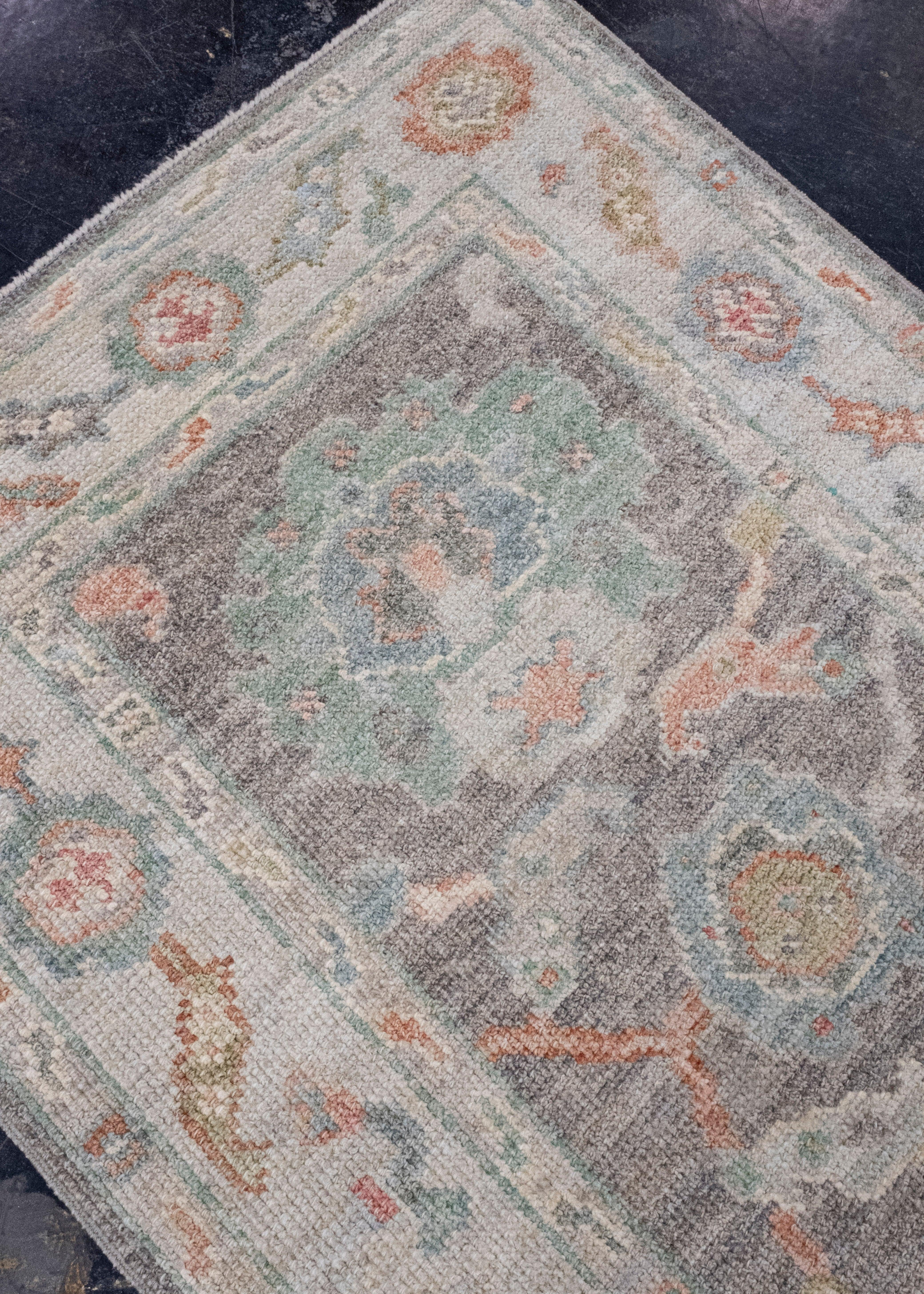 Contemporary Turkish Oushak Runner Rug 2'9