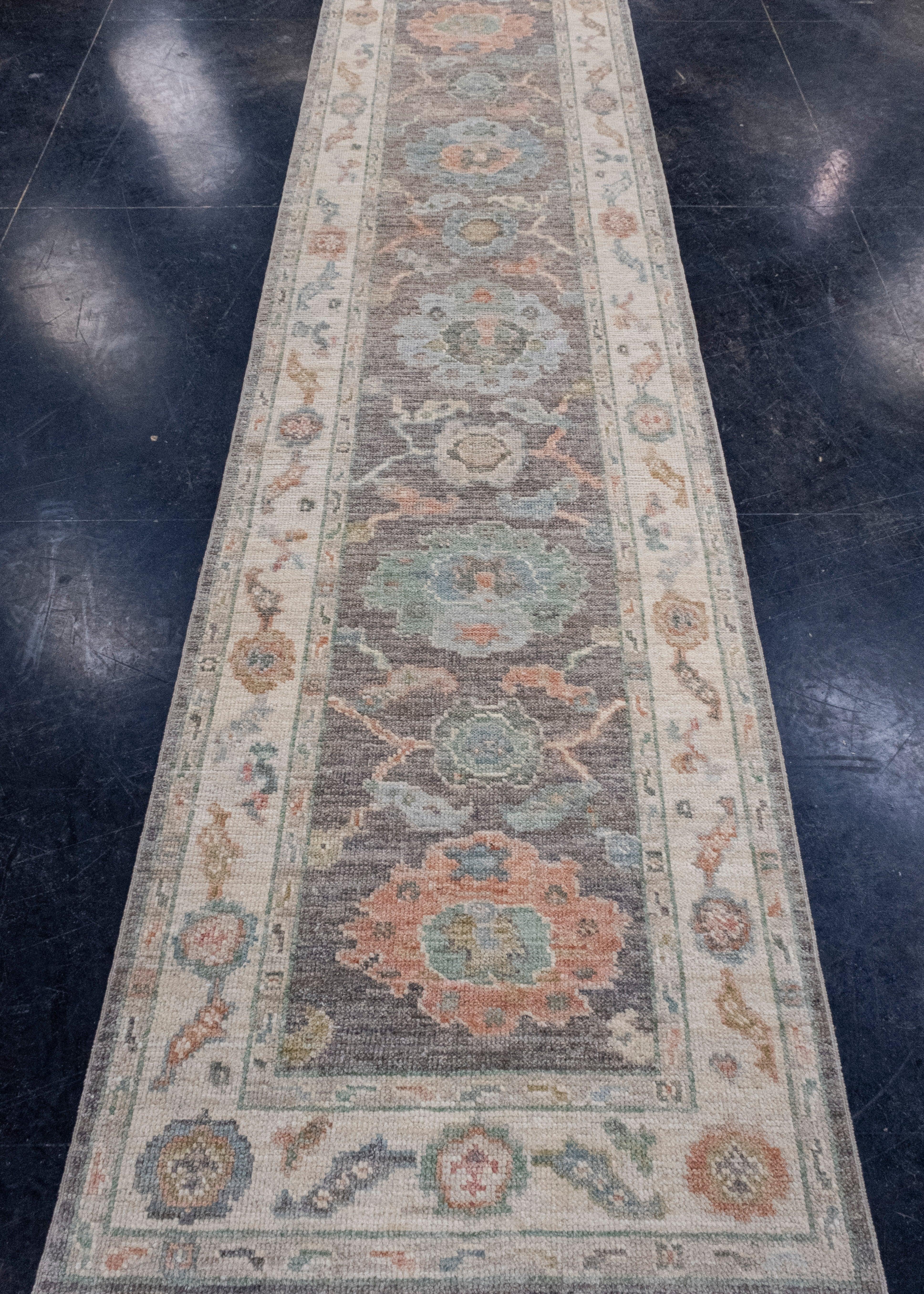 Turkish Oushak Runner Rug 2'9