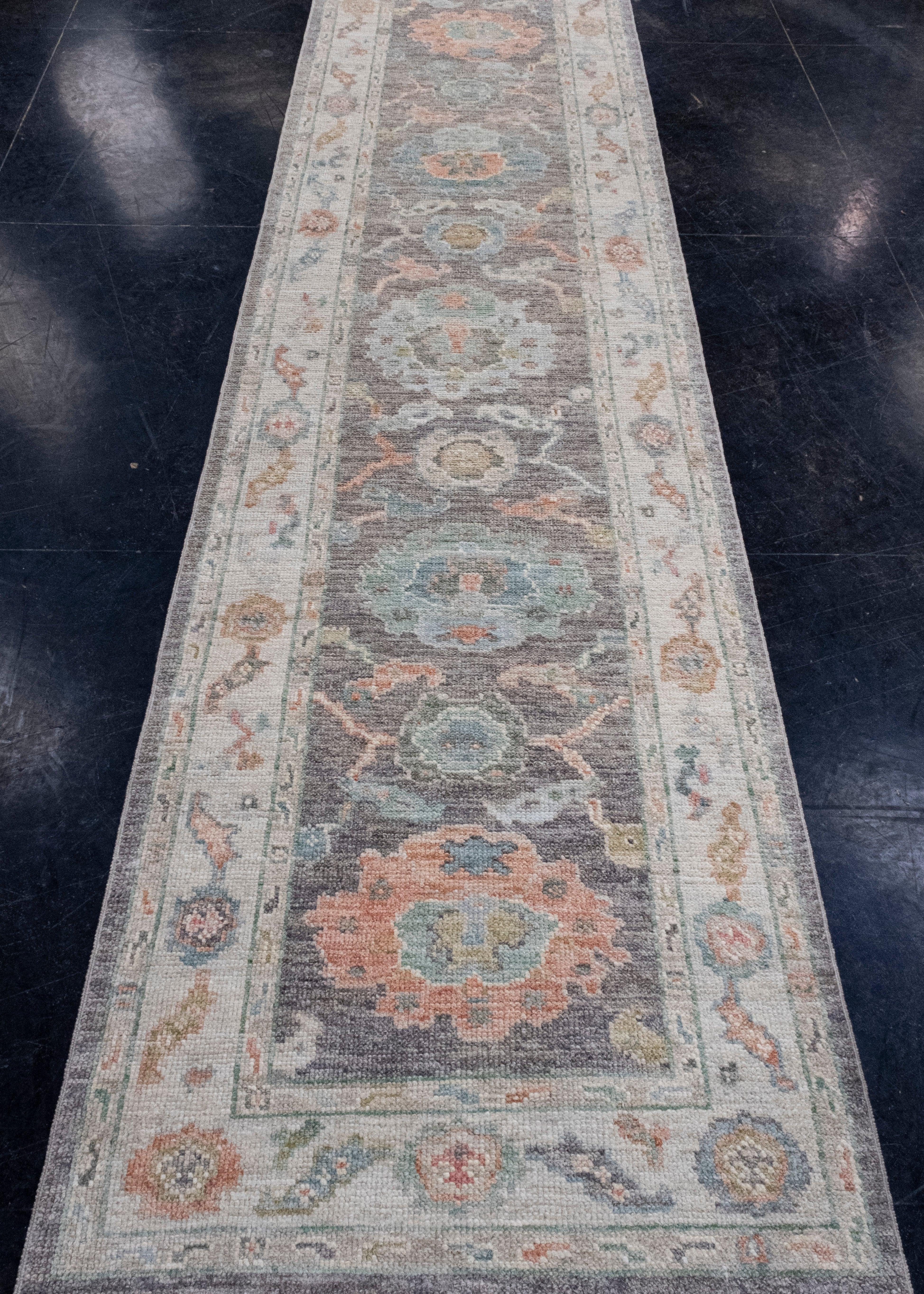 Turkish Oushak Runner Rug 2'9