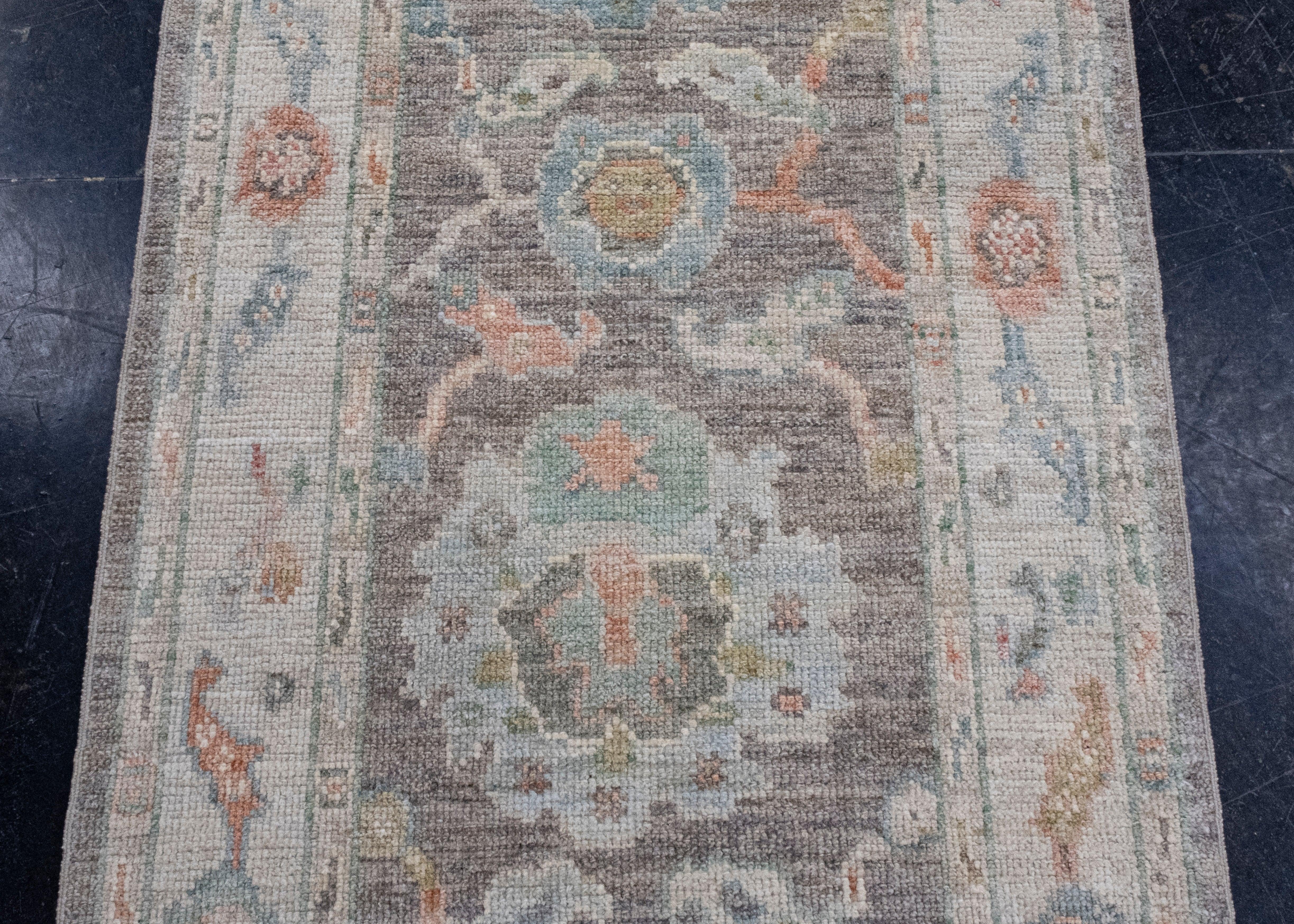 Turkish Oushak Runner Rug 2'9