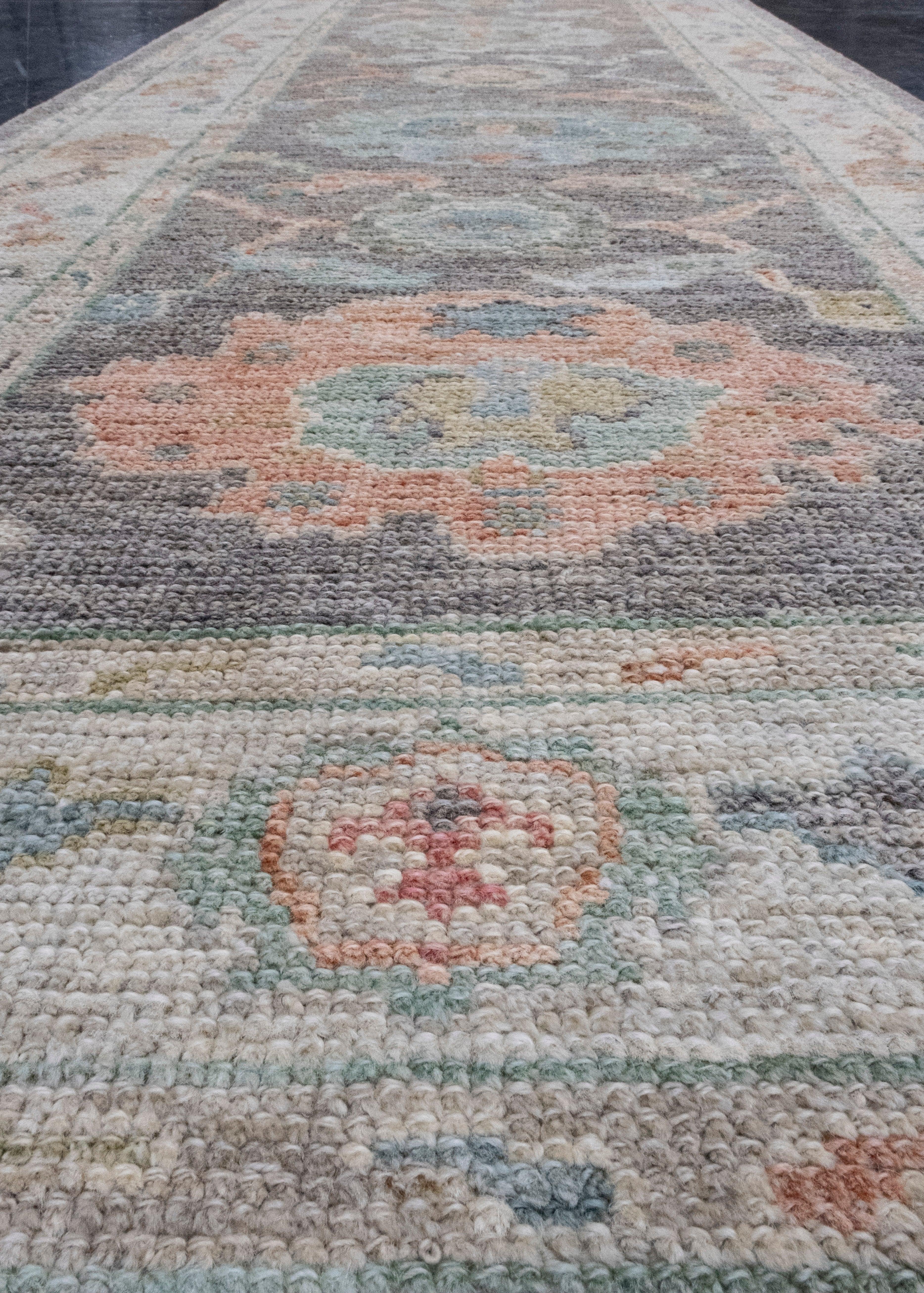 Contemporary Turkish Oushak Runner Rug 2'9