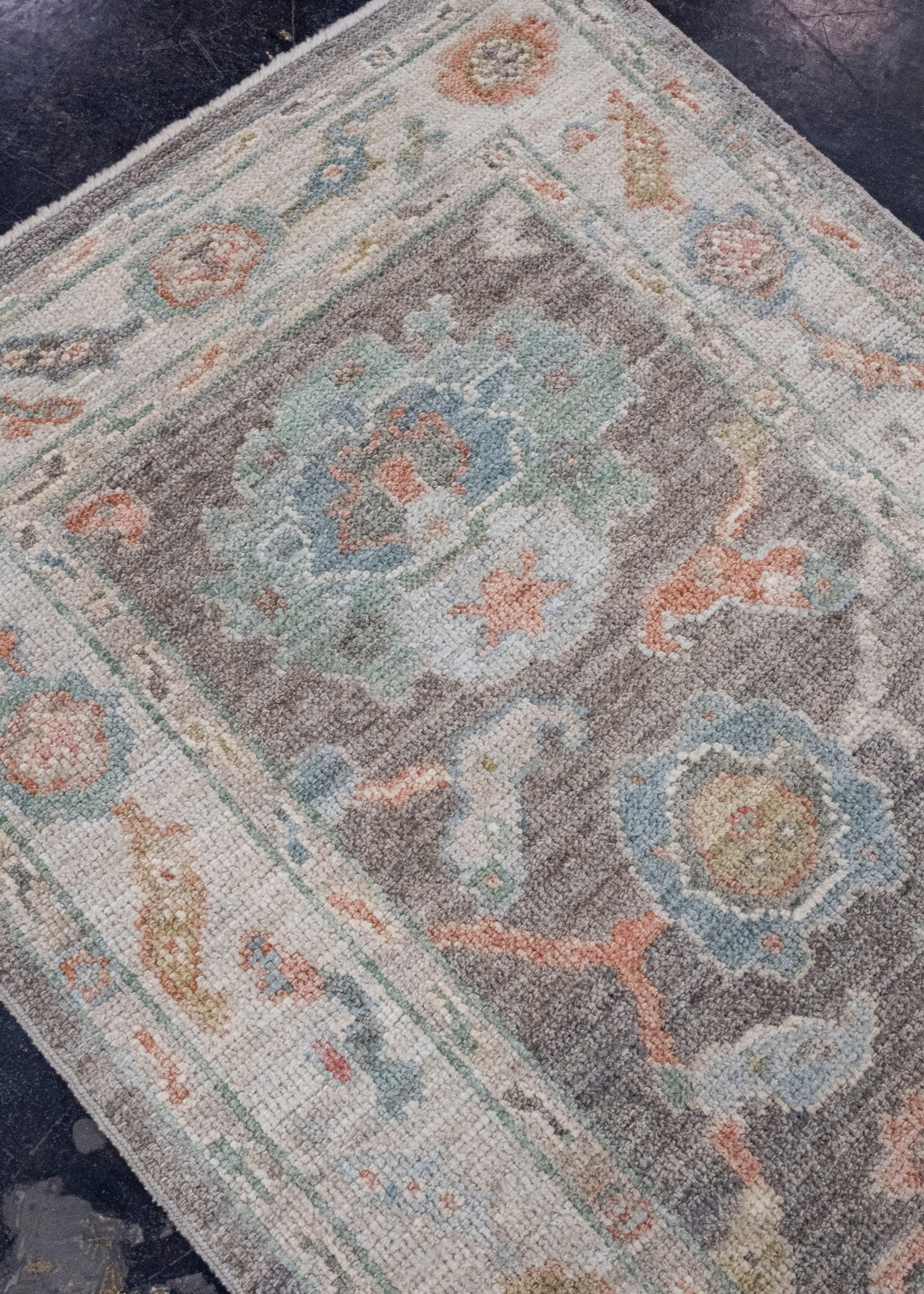 Wool Turkish Oushak Runner Rug 2'9