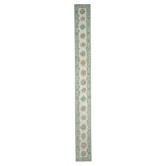 Alfombra turca de pasillo Oushak, 84 cm x 8,1 m, n.º 17530
